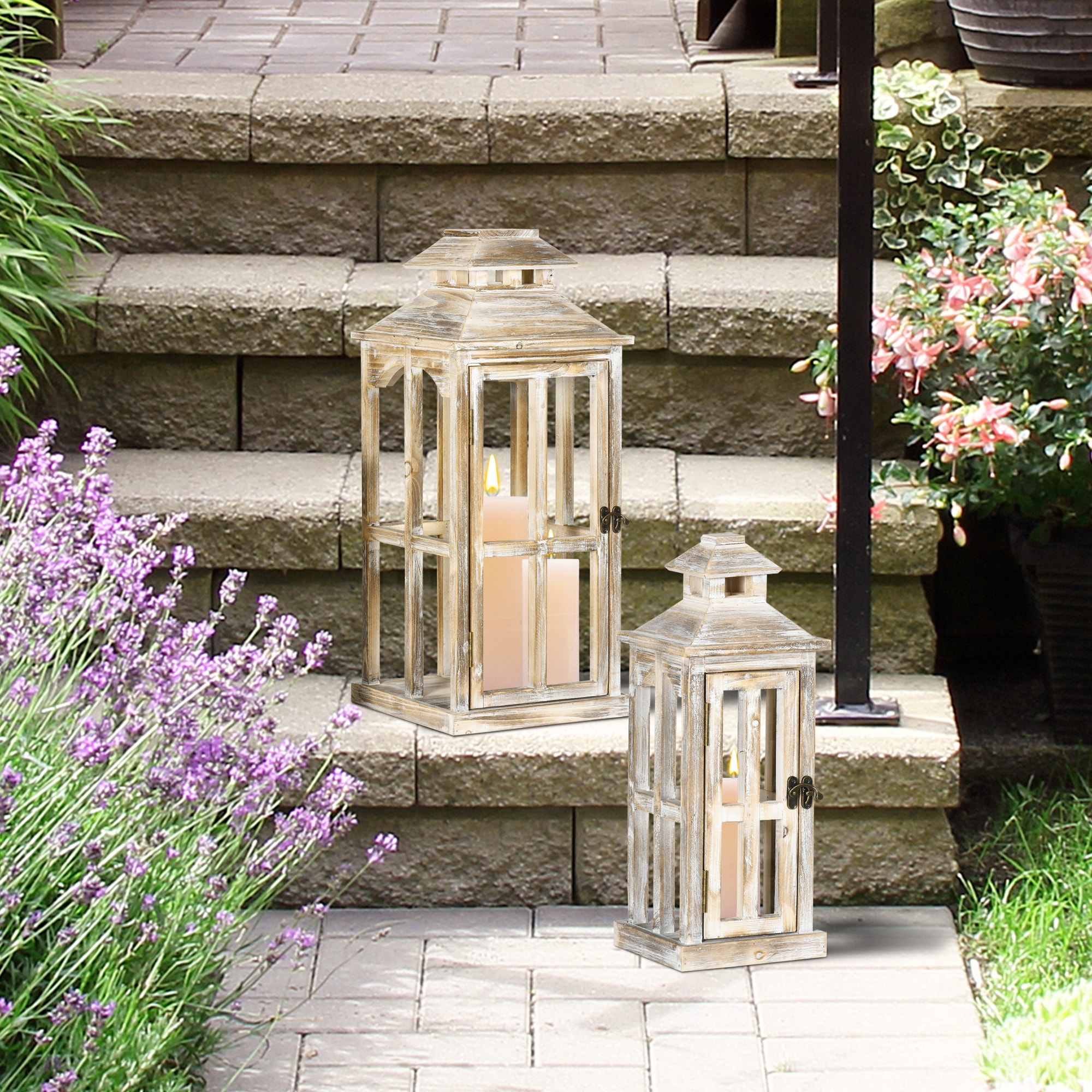 HomCom Wooden Lantern - Thumbnail 4