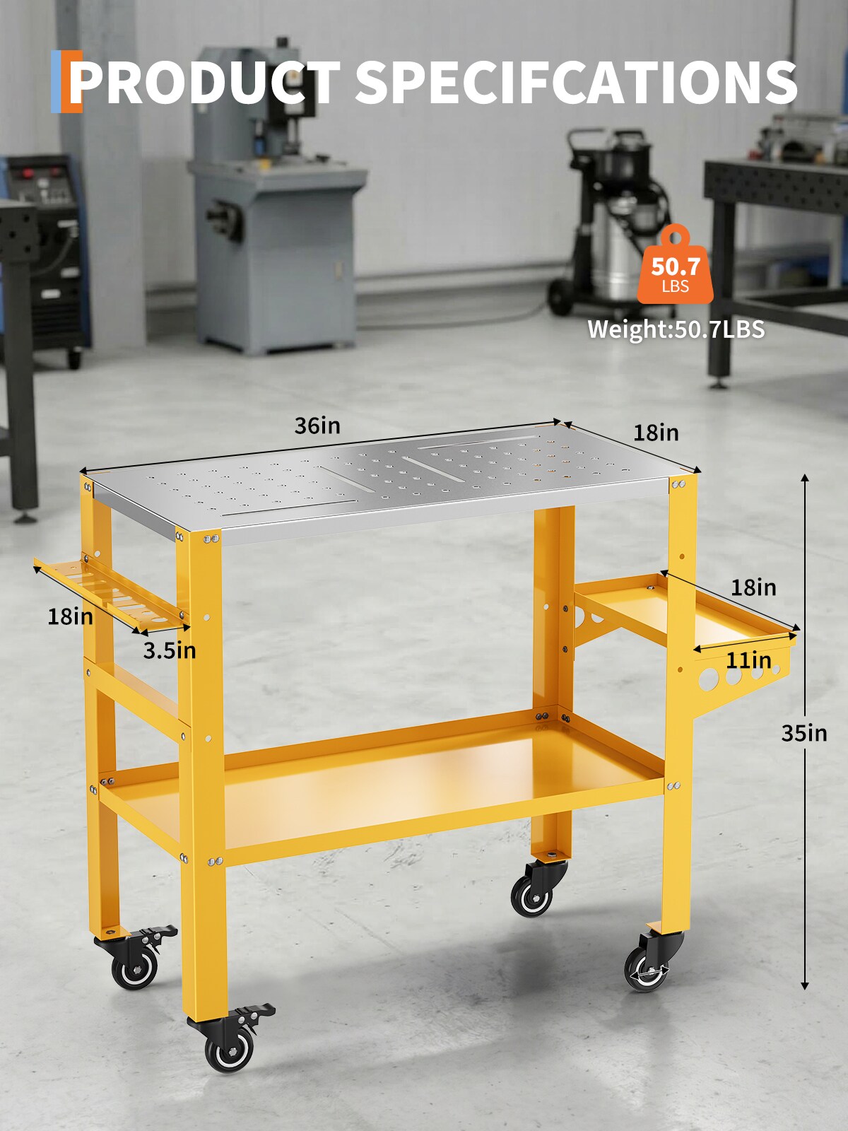 GarveeLife 36 x 18 Inch Welding Table 1200 lbs Capacity Welding ...