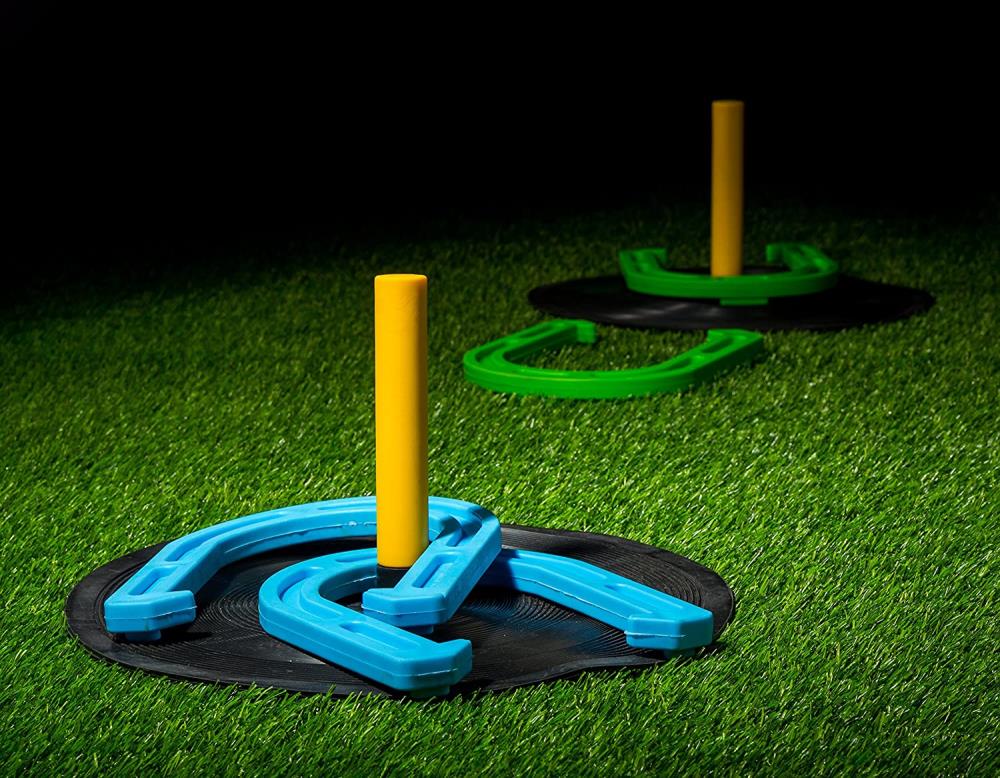 Franklin Sports Rubber Horseshoes Set - Outdoor Party Game for Kids -  Durable Plastic Material - Includes (4) Horseshoes, (4) Stakes, (2) Discs -  Ages 6+ in the Party Games department at