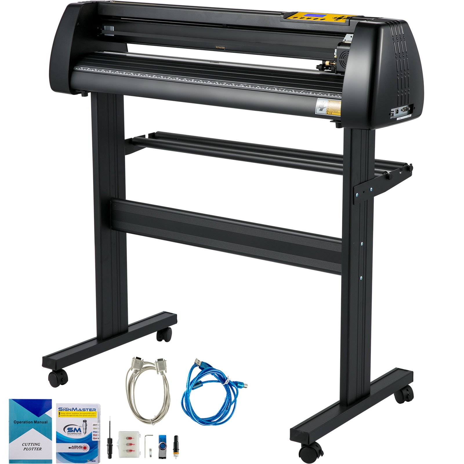 SVOPES SCKZJHRJBGSD01636V1 Vinyl Cutter Machine 28 Inch Paper Feed Cutting Plotter Bundle Adjustable Force and Speed Vinyl Printer LCD Display Windows Compatible Sign Making kit with Signmaster Software Supplies 3 Blad