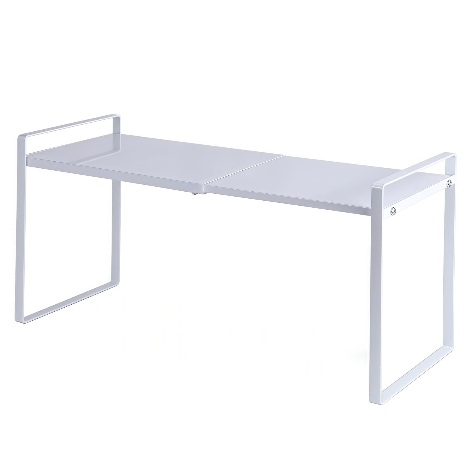 Aoibox  Expandable Cabinet Shelf Riser for Kitchen Pantry Cupboard and Countertop 8 2 in D x 12 2 21 6 in W White