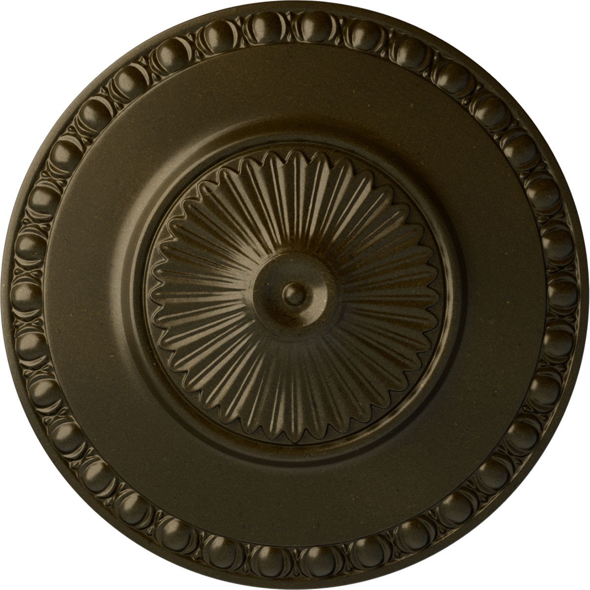 Ekena Millwork CM23LYGGS Lyon 23.5-in W x 23.5-in L Painted Green Gold Polyurethane Whole Ceiling Medallion