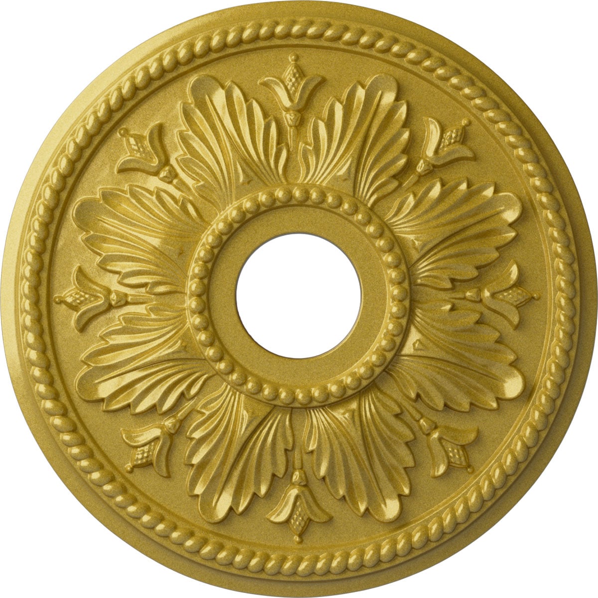 Ekena Millwork CM18ED1RGS Edinburgh 18.125-in W x 18.125-in L Painted Rich Gold Polyurethane Whole Ceiling Medallion