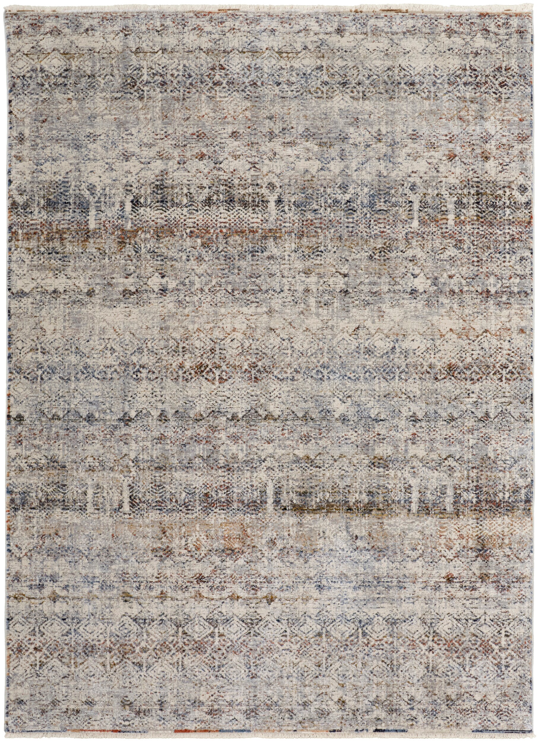 Room Envy KAIR39GLGRY000B00 3 x 5 (ft) Loomed Tan/Ivory/Blue Rectangular Indoor Distressed/Overdyed Area rug