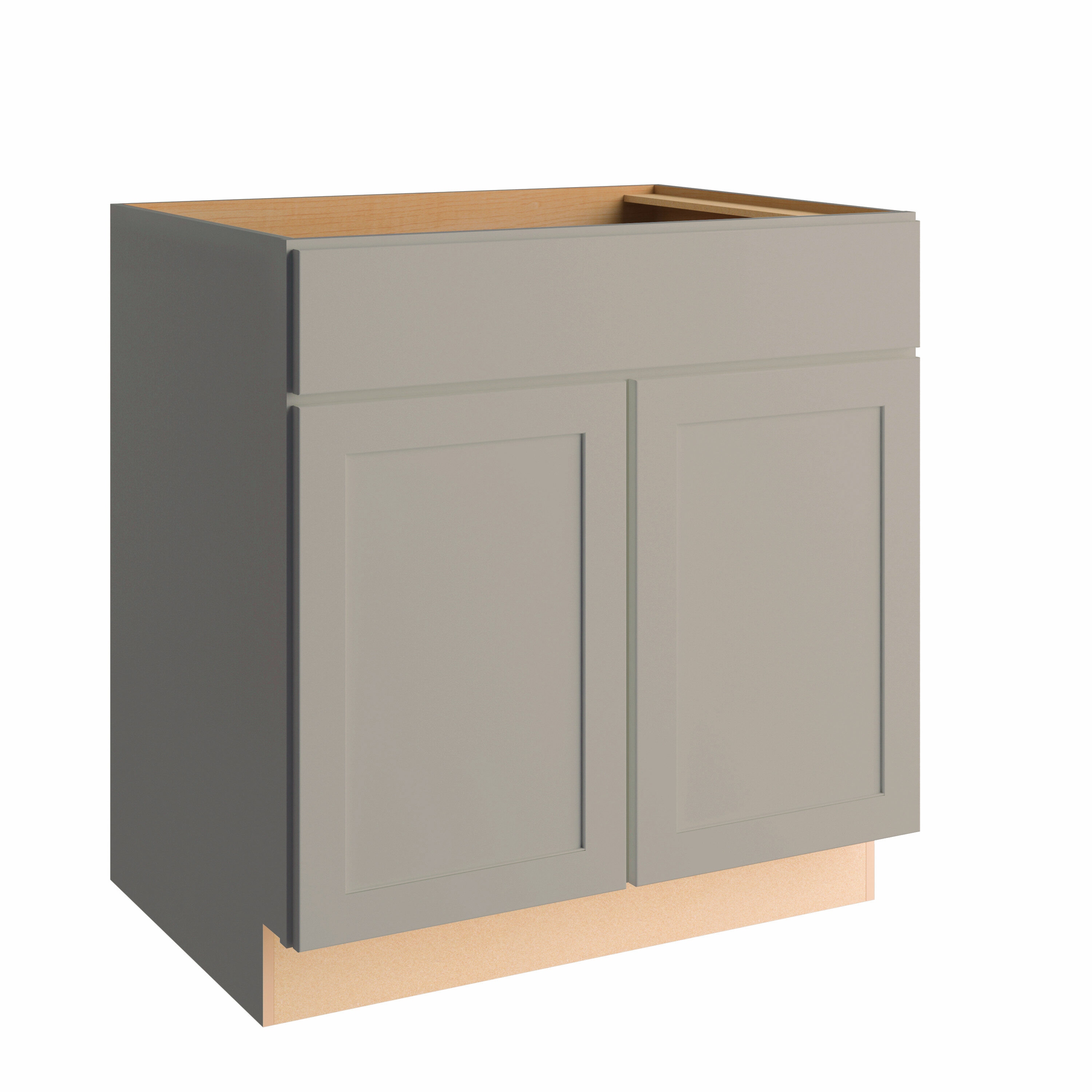 Project Source SB30G 30-in W x 34.5-in H x 24-in D Gray Painted Sink Base Fully Assembled Cabinet (Recessed Panel Shaker Door Style)