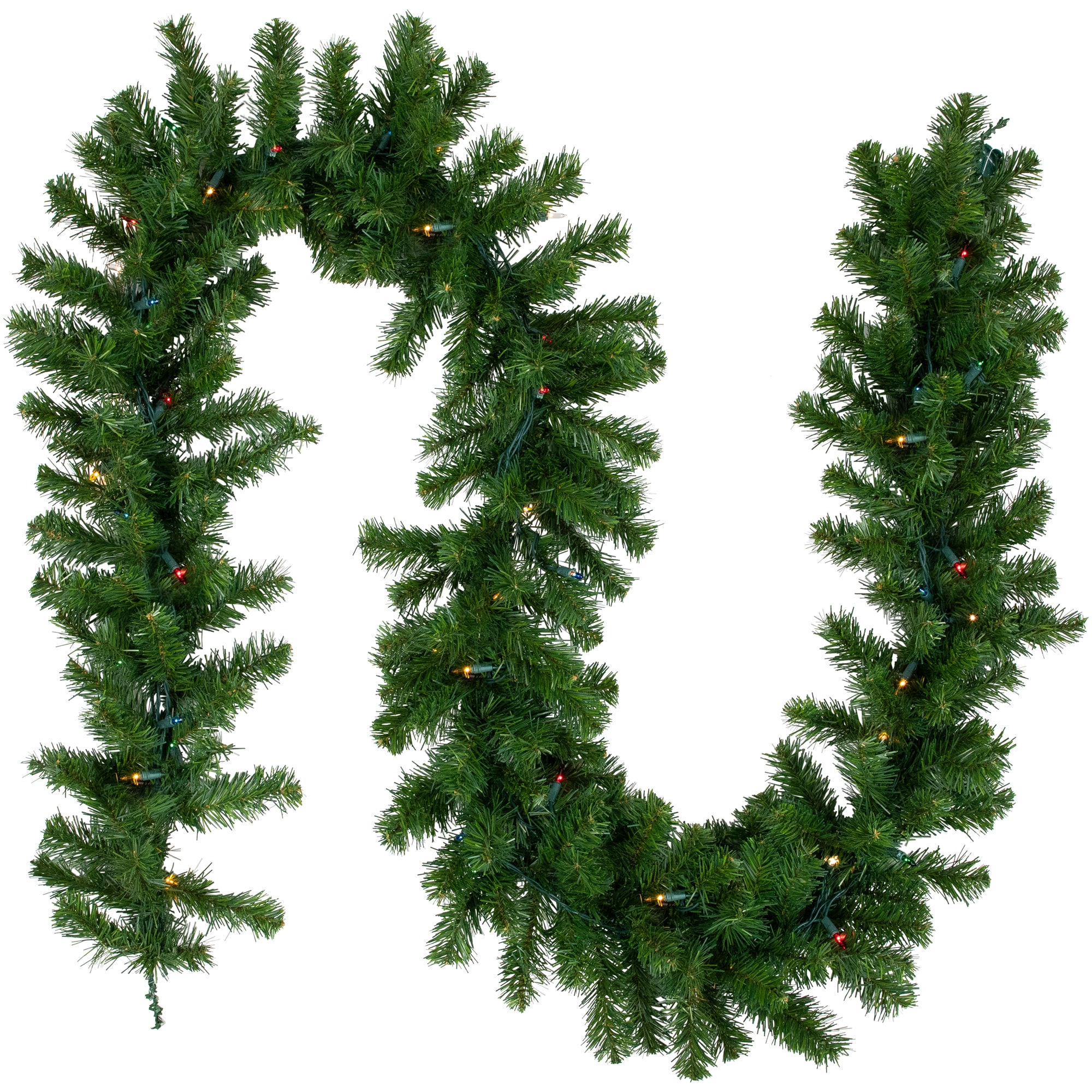 Northlight 32913276 Outdoor Pre-lit Electrical outlet 9-ft Pine Artificial Garland with Multicolor Incandescent Lights