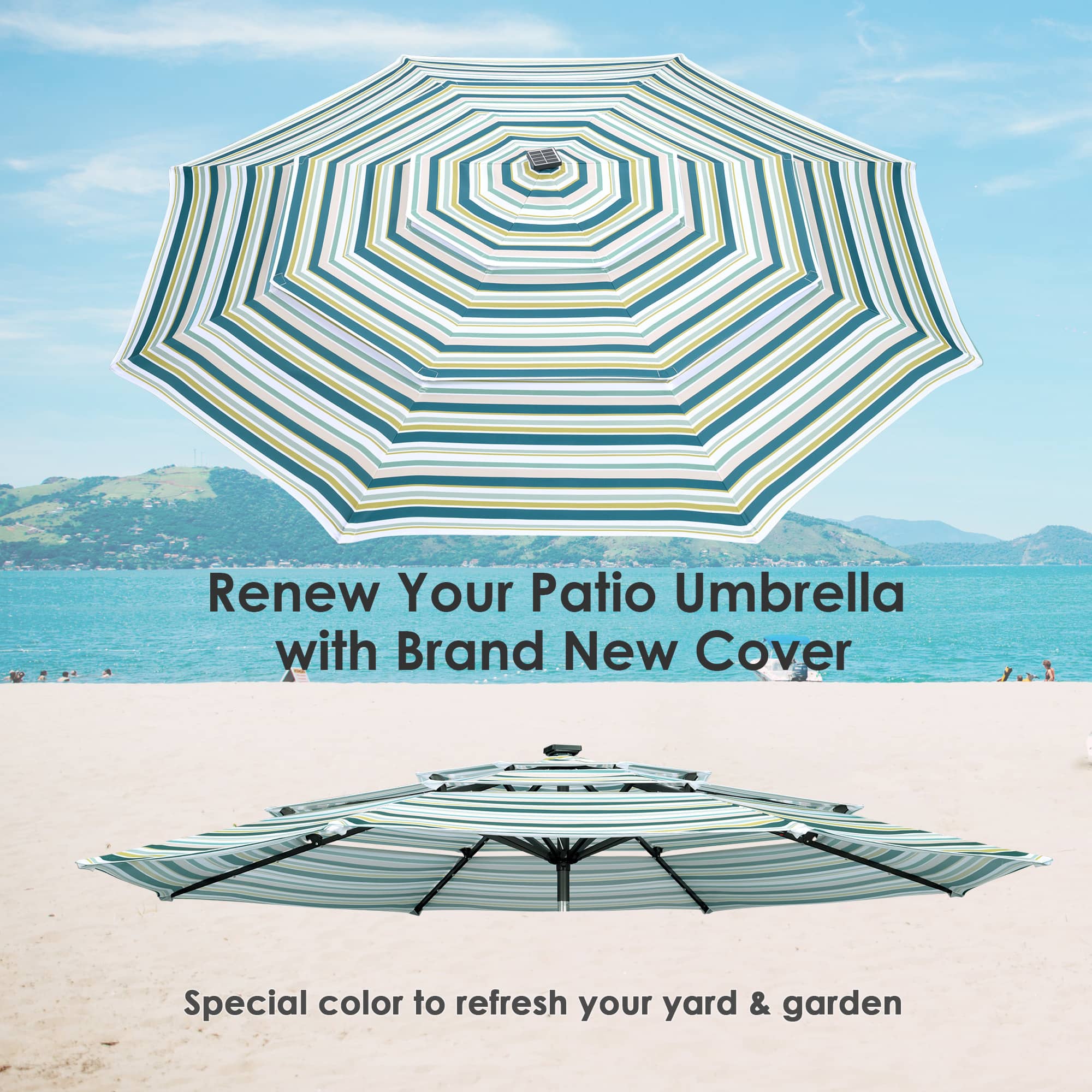 Yescom 07UMC013-10F-STP-LO Umbrellas-3 - View #3