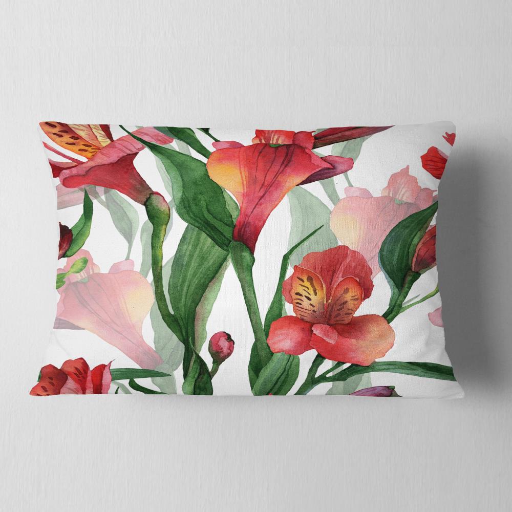 Designart CU7407-12-20 12-in x 20-in Red Indoor Decorative Pillow