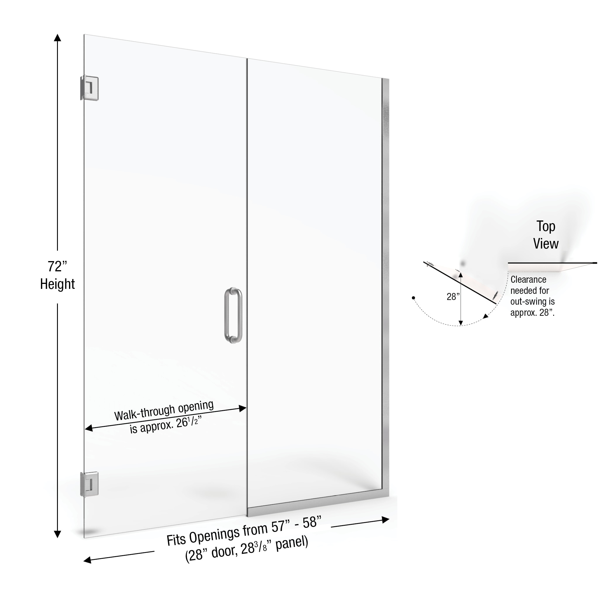 Basco CELA-935-58-72CLBN Shower-Doors - View #2