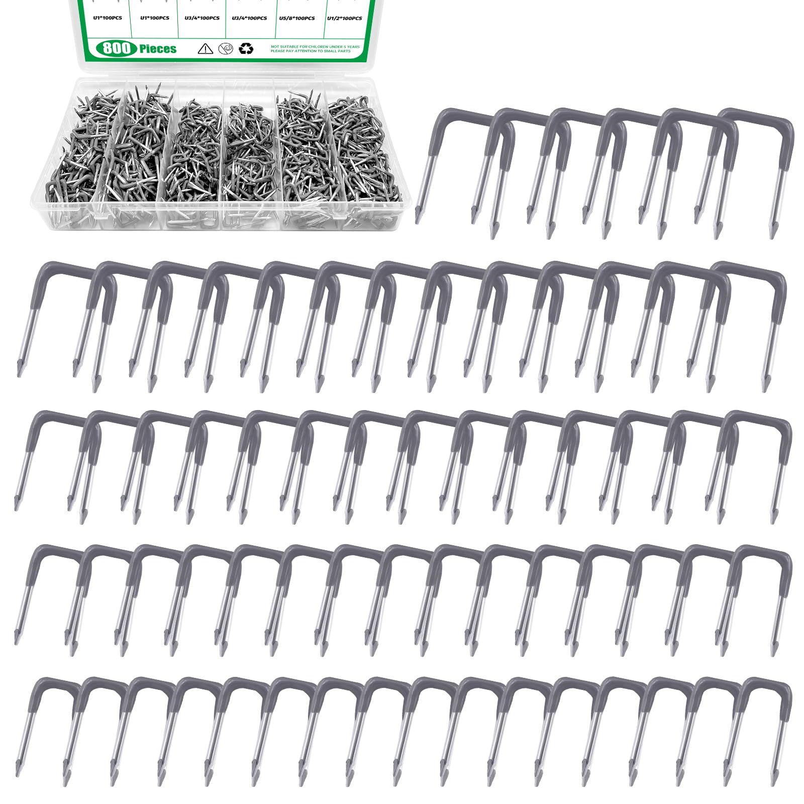 Mikiotto 800pcs Electrical Cable Staples Set Insulated U Nail Staples ...
