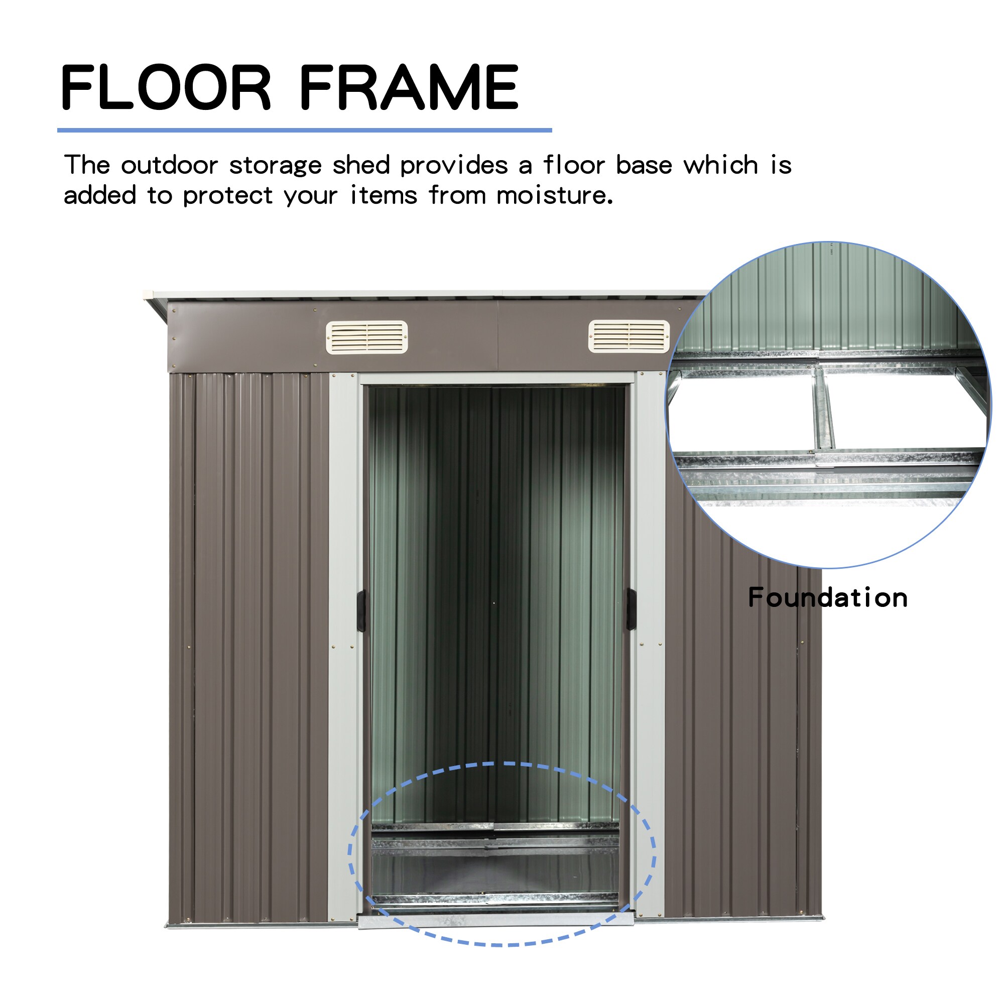 Clihome CL-WC5424GY Metal-Storage-Buildings-Sheds - View #7