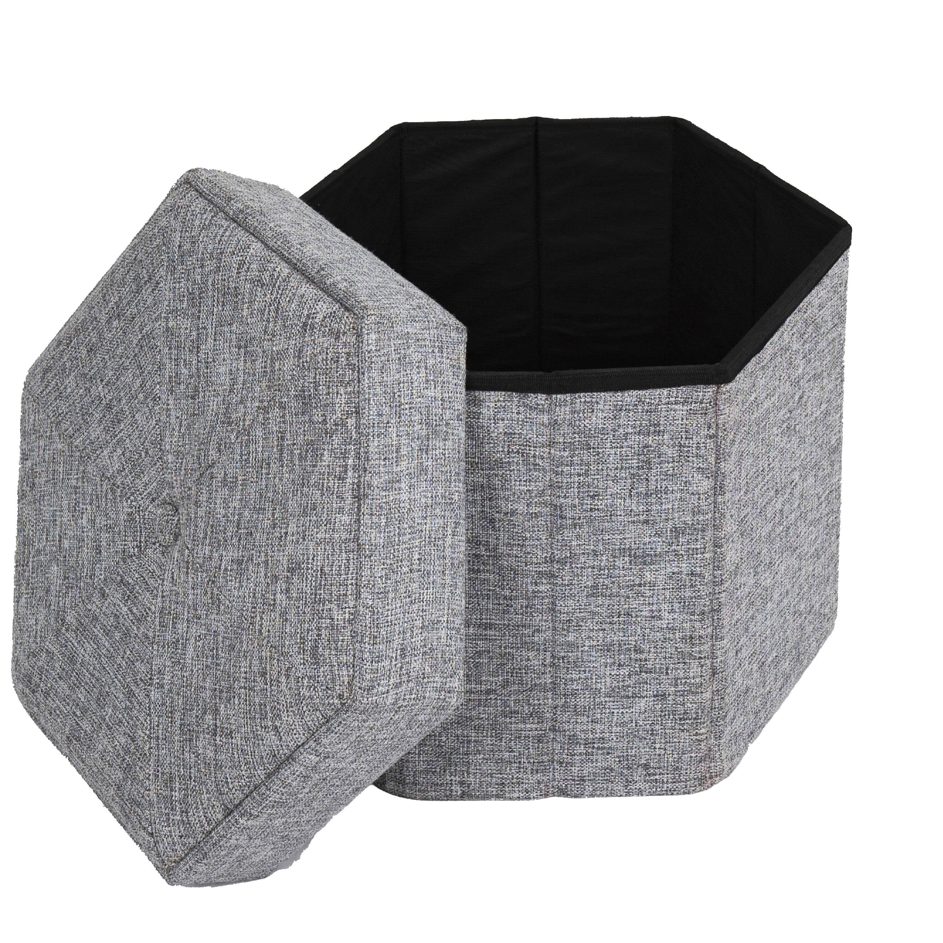 Vintiquewise QI004428-M Modern Medium Gray Velvet Ottoman