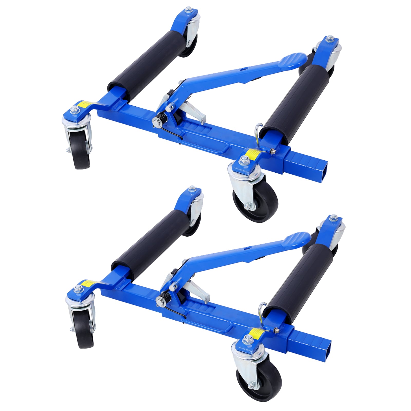 Kahomvis GH-QP214-256 Set Of (2) Wheel Dolly Car Skates Vehicle Positioning Hydraulic Tire Jack Ratcheting Foot Pedal Lift Hydraulic Car Wheel Dolly, 1,250Lbs Blue