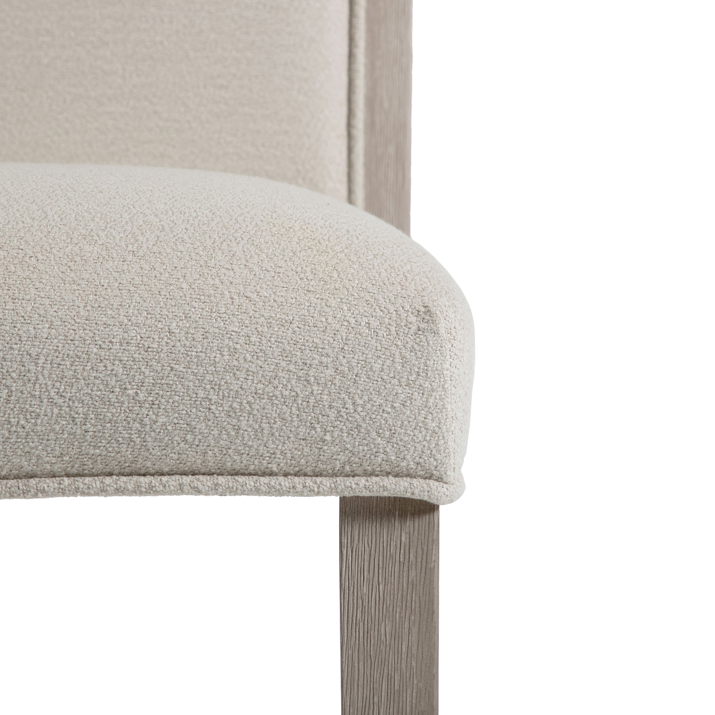 Natural Beige Upholstered Wood Side Chair Set