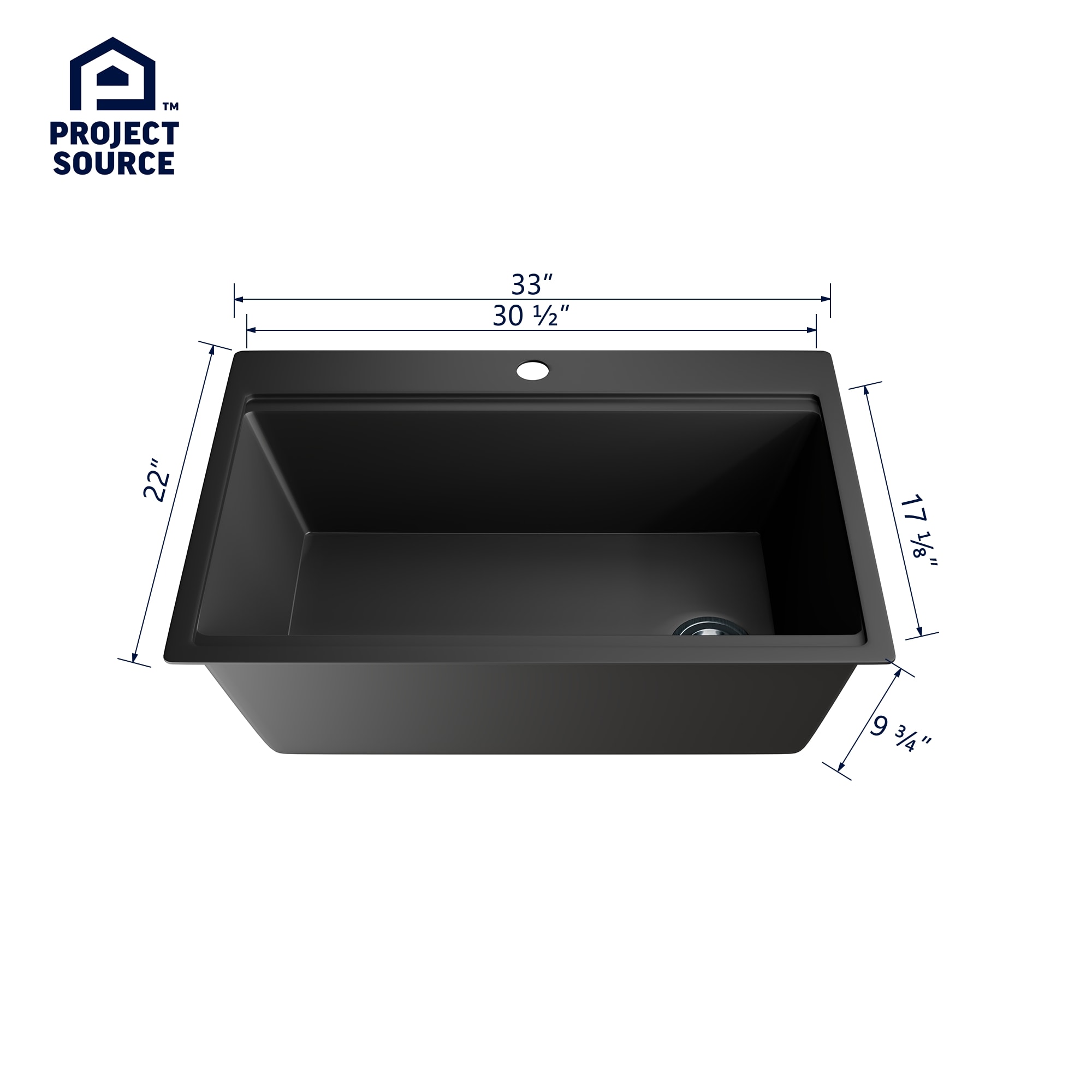 Project Source LB3322SL BLK Kitchen-Sinks - View #4