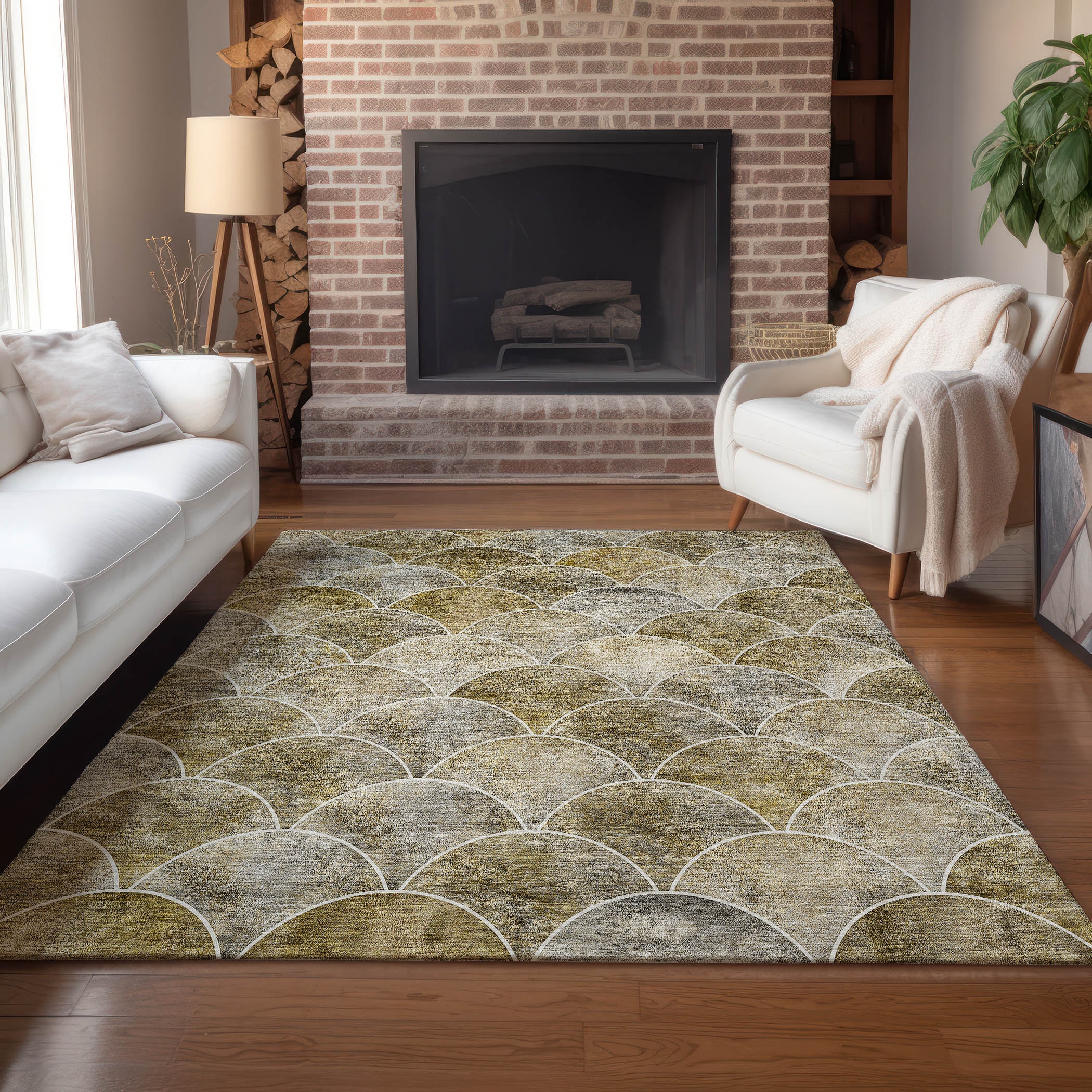 Addison Rugs ACN594TP3X5 Chantille ACN594TP 3 x 5 (ft) Polyester Taupe Rectangular Indoor/Outdoor Abstract Machine washable Area rug