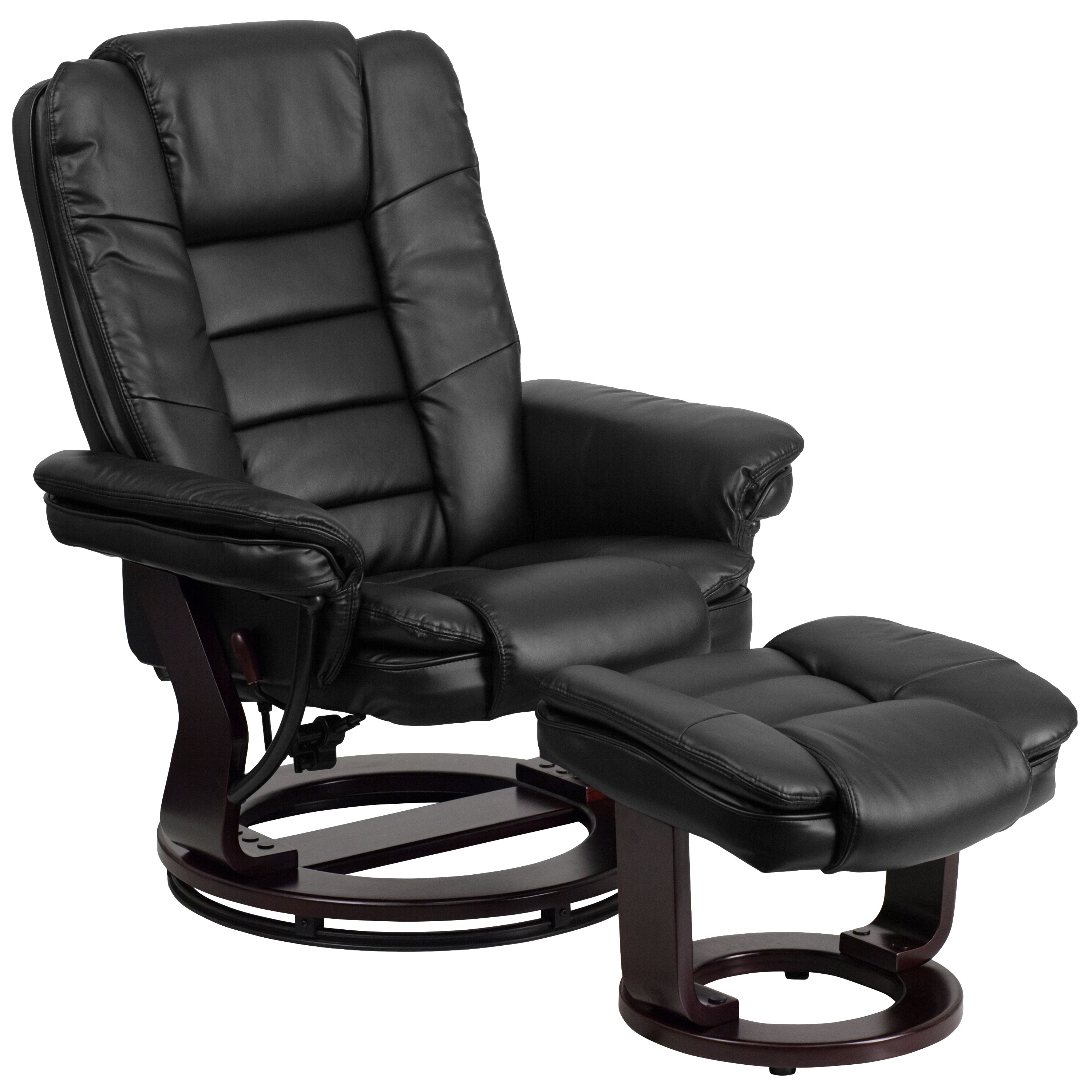 electric black leather recliner