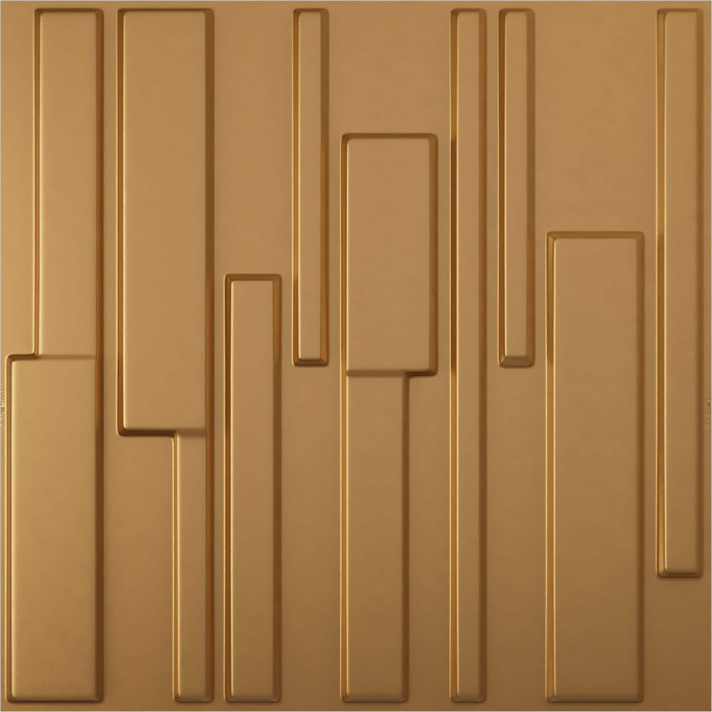 Ekena Millwork WP20X20WGBGL 19-5/8-in x 19-5/8-in Embossed Paintable/Stainable Gold PVC Wall Panel (
