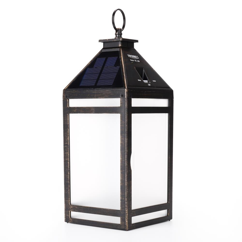12.88 Outdoor Vintage Solar LED Lantern with Auto Dawn-to-Dusk Sensor