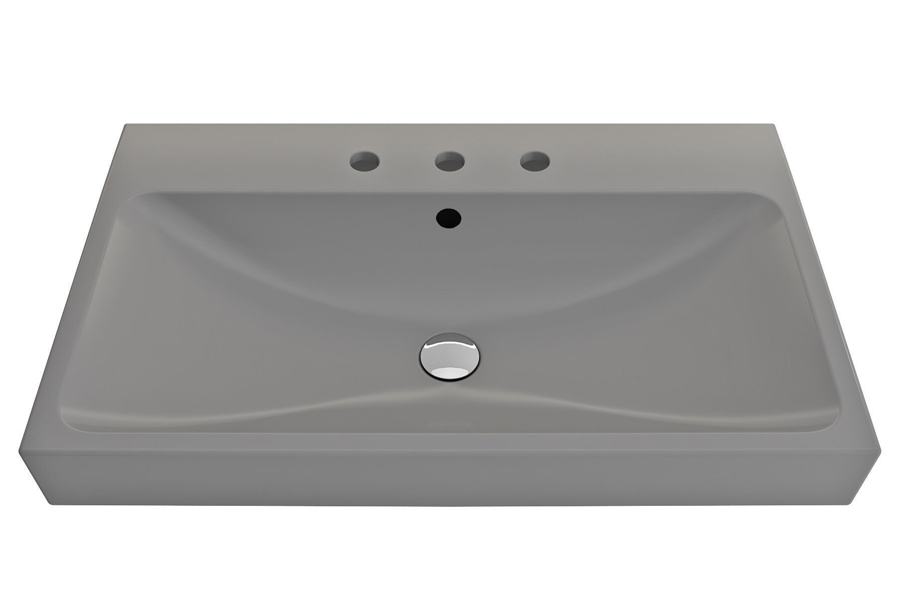 BOCCHI 1078-006-0127 Fire Clay 19-in Wall-mount Rectangular Modern Matte Gray Bathroom Sink