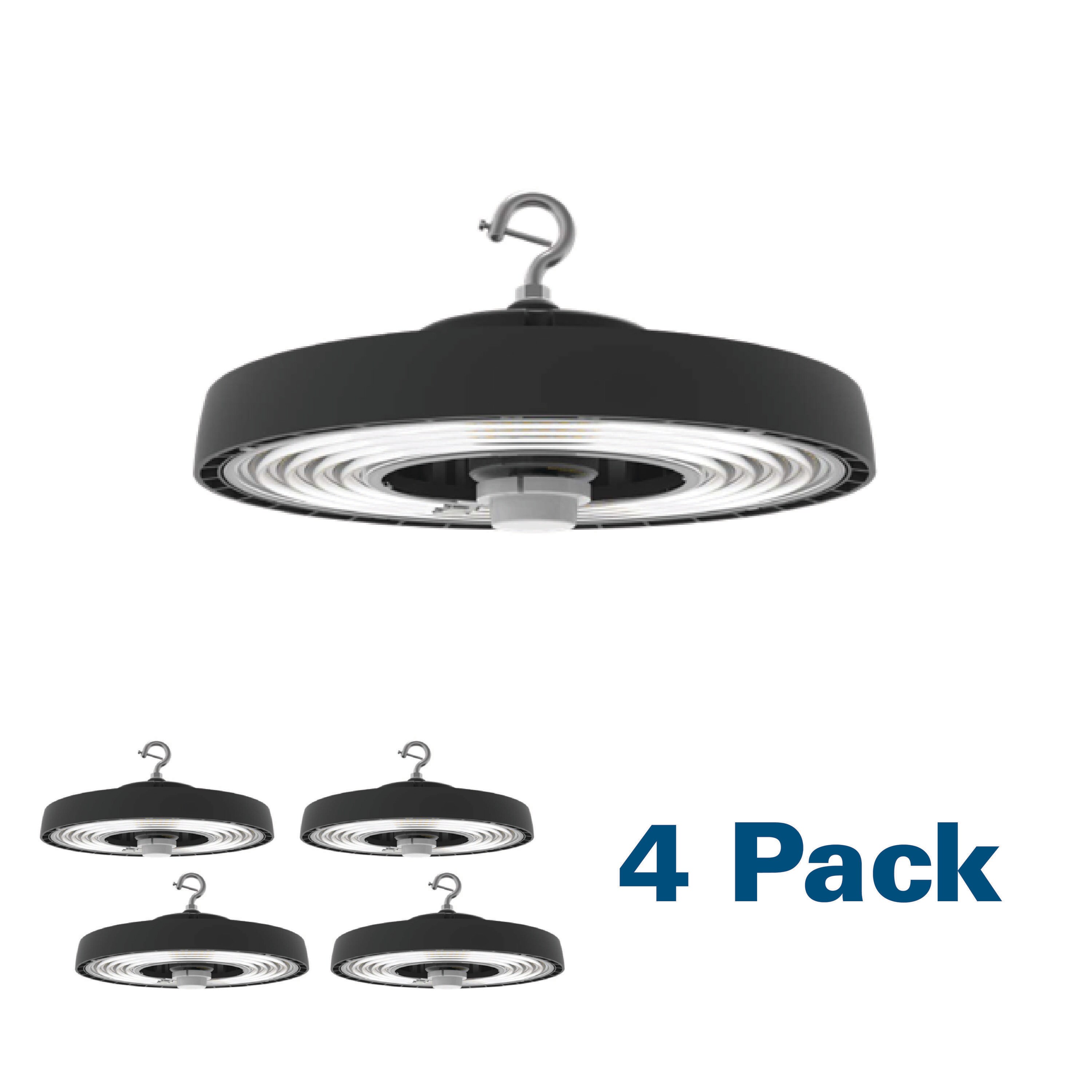 EarthTronics 4 -Pack 11.3-in x 11.3-in 20250 -Lumen Adjustable Lumens 5000-K Tunable White LED High Bay Light #11776-4PK