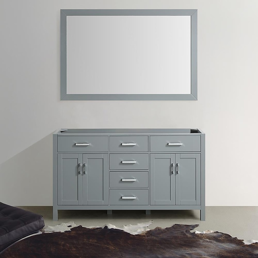 Beaumont Decor Hampton 60-in Gray Bathroom Vanity Cabinet Beaumont Decor Hampton 60-in Gray Bathroom Vanity Cabinet