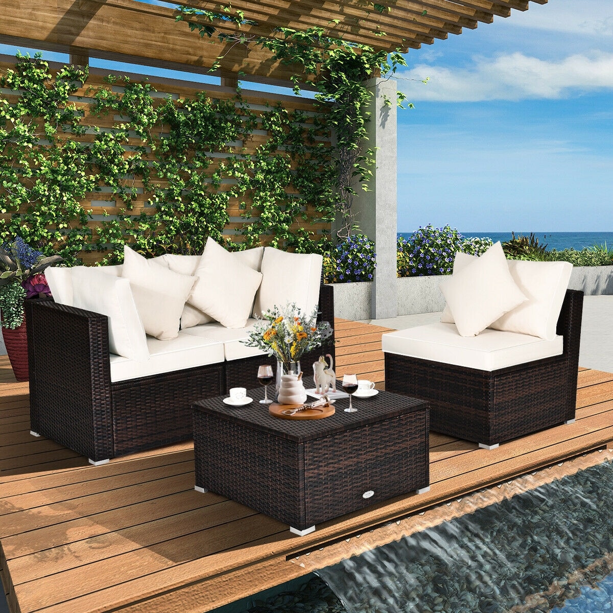 Forclover HYFW-750WH Patio-Conversation-Sets - View #2