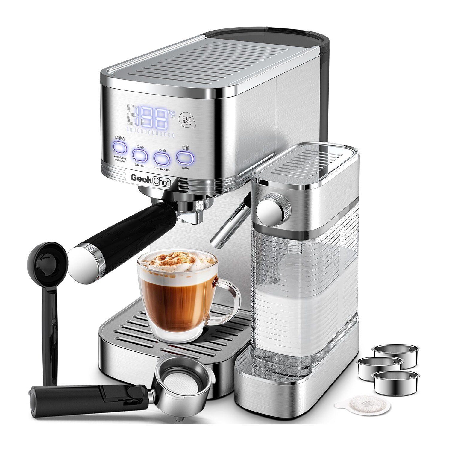 GZMR Combination Coffee Maker with Automatic Shut-off (Silver) HYCC ...