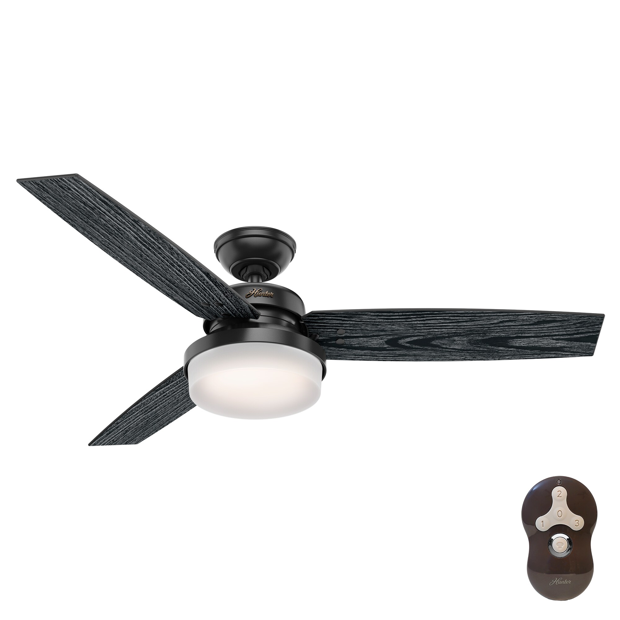 Matte Black Led Indoor Ceiling Fan, 26 9 In Black Industrial 3 Blades Ceiling Fan With Remote Control