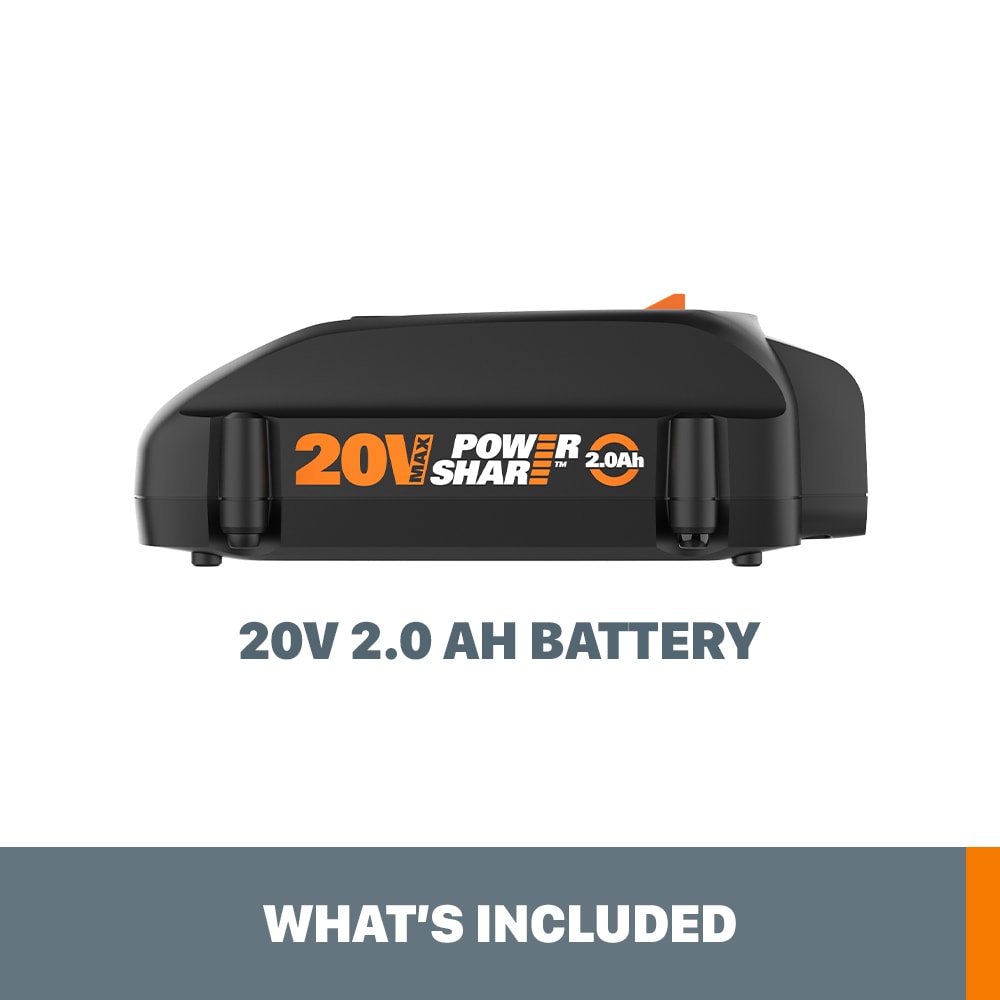 Worx WA3525 20V Max Li-Ion Battery, 2.0Ah Works with WA3742 20V Charger 