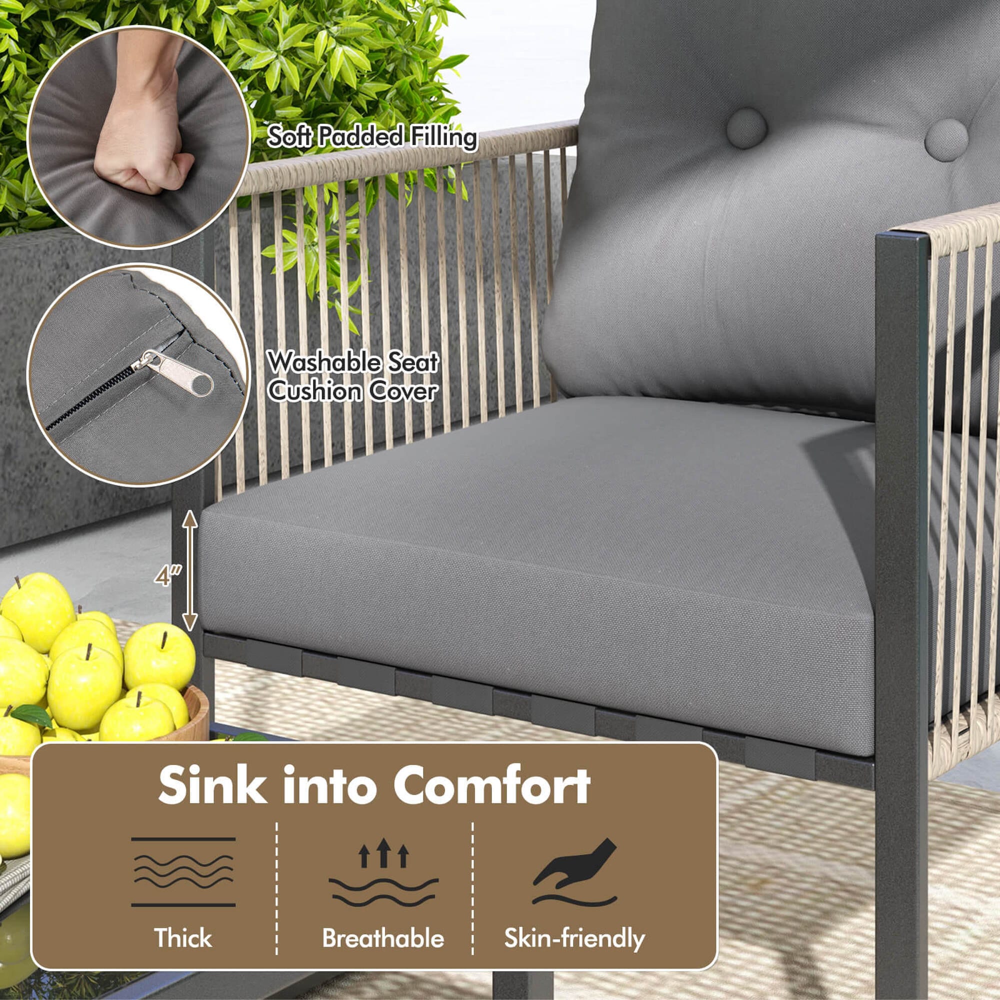 Costway HCST05469 Patio-Conversation-Sets - View #5
