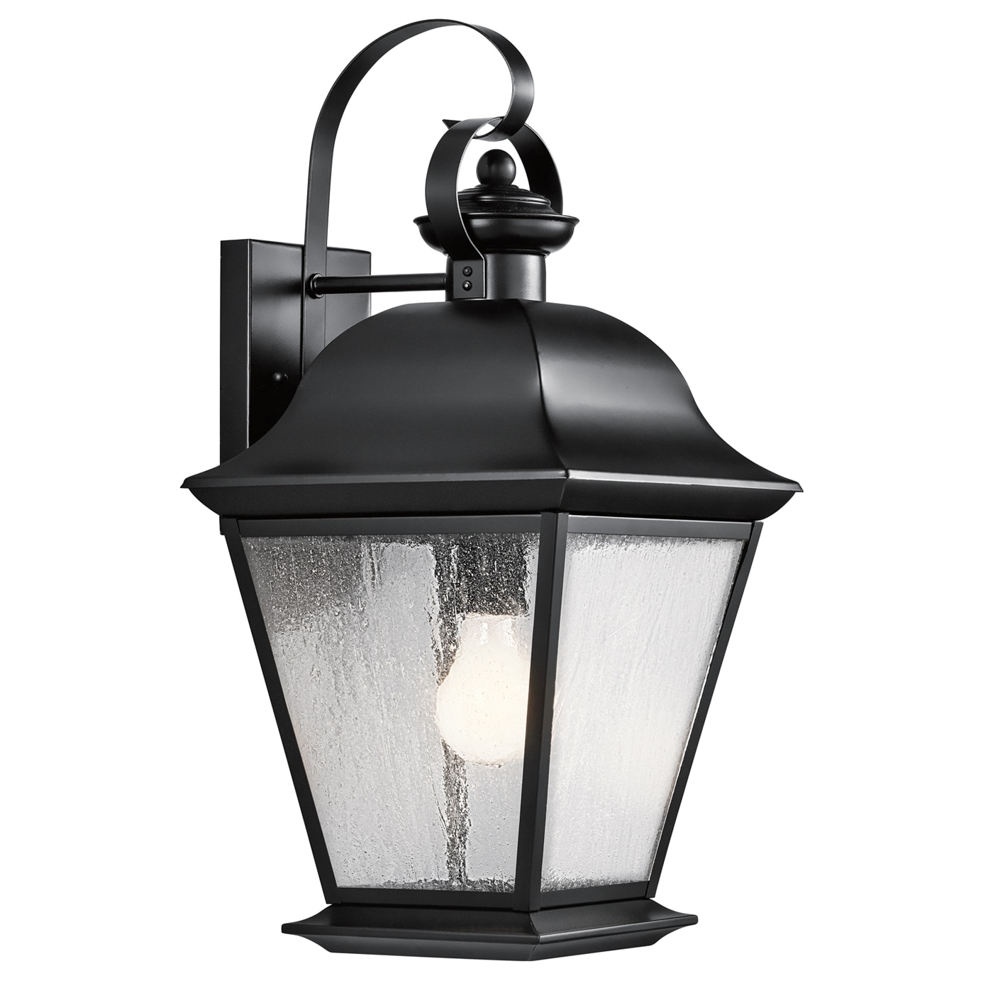 Kichler 9709BK Mount Vernon 1 -Light 19.5-in H Black Hardwired Outdoor Wall Light