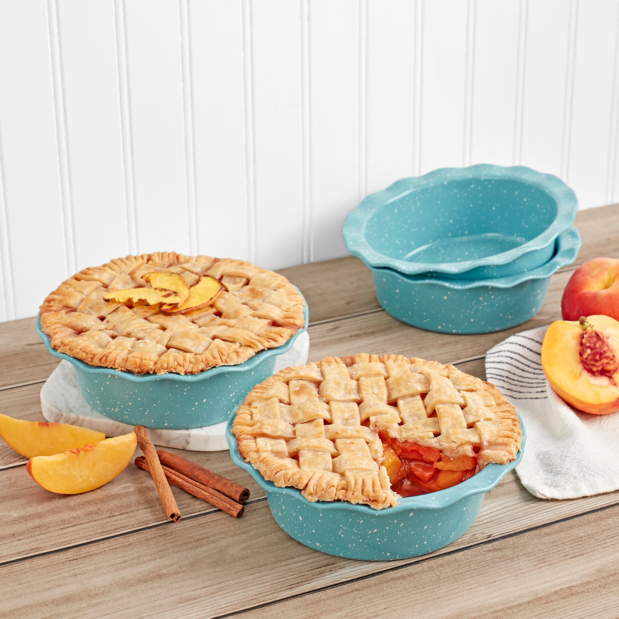 DOLLY PARTON Blue Round Non-Stick Steel Cake Pan Set - 4 Piece Bakeware ...