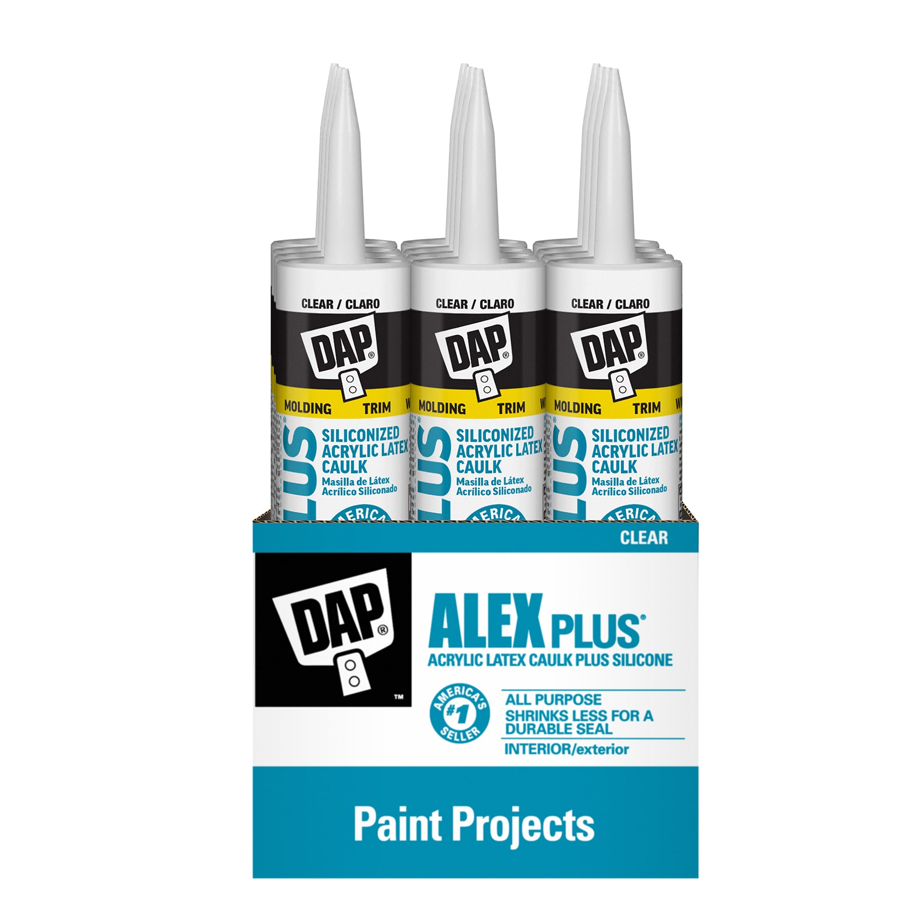 DAP 7079818156SOS ALEX Plus 12 -Pack 10.1-oz Paint trim Clear Paintable Latex Caulk
