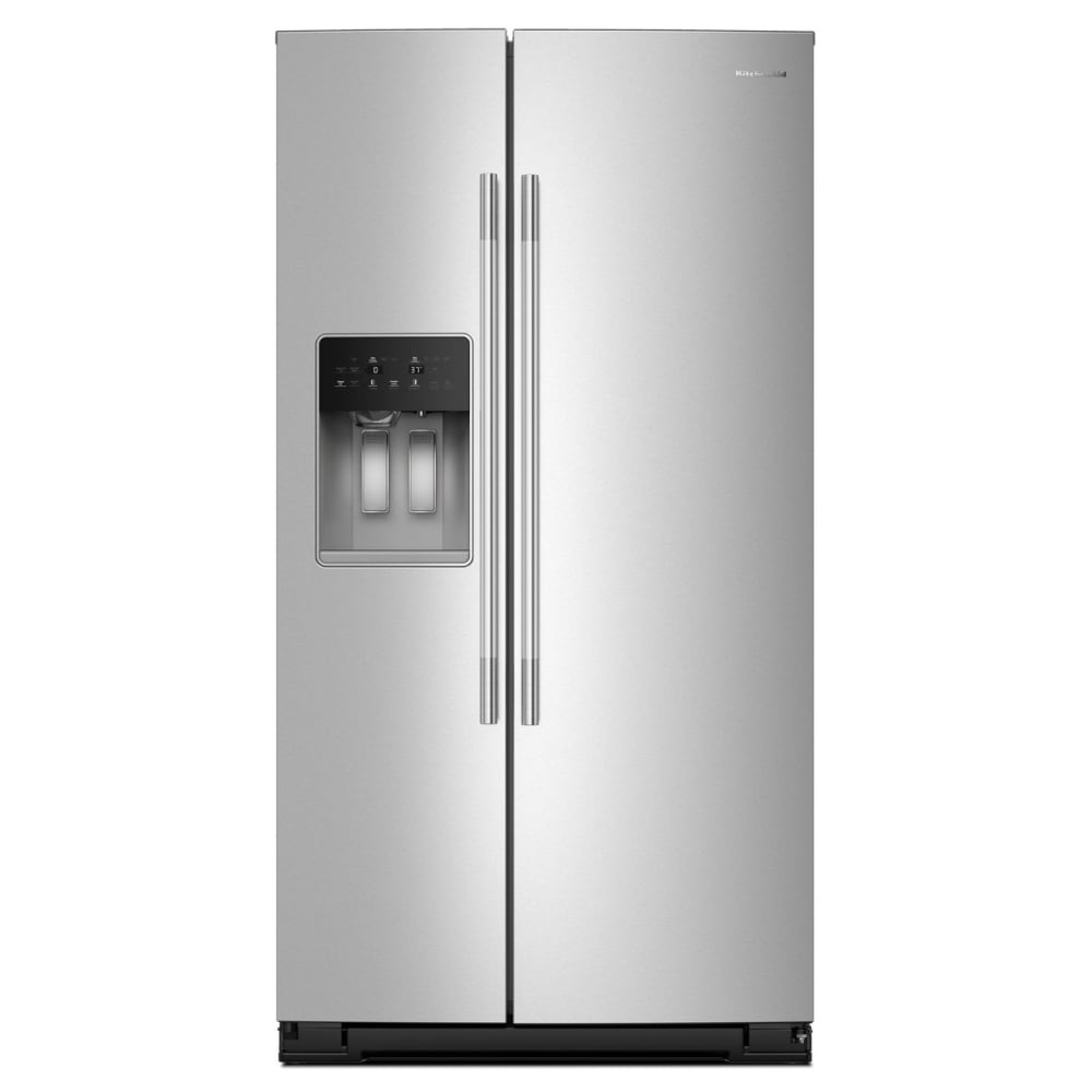 KitchenAid KRSC536RPS 20.85-cu ft Counter-Depth Side-by-Side Refrigerator with Ice Maker ,Water and Ice Dispenser ( Fingerprint Resistant Stainless Steel ) ENERGY STAR Certified