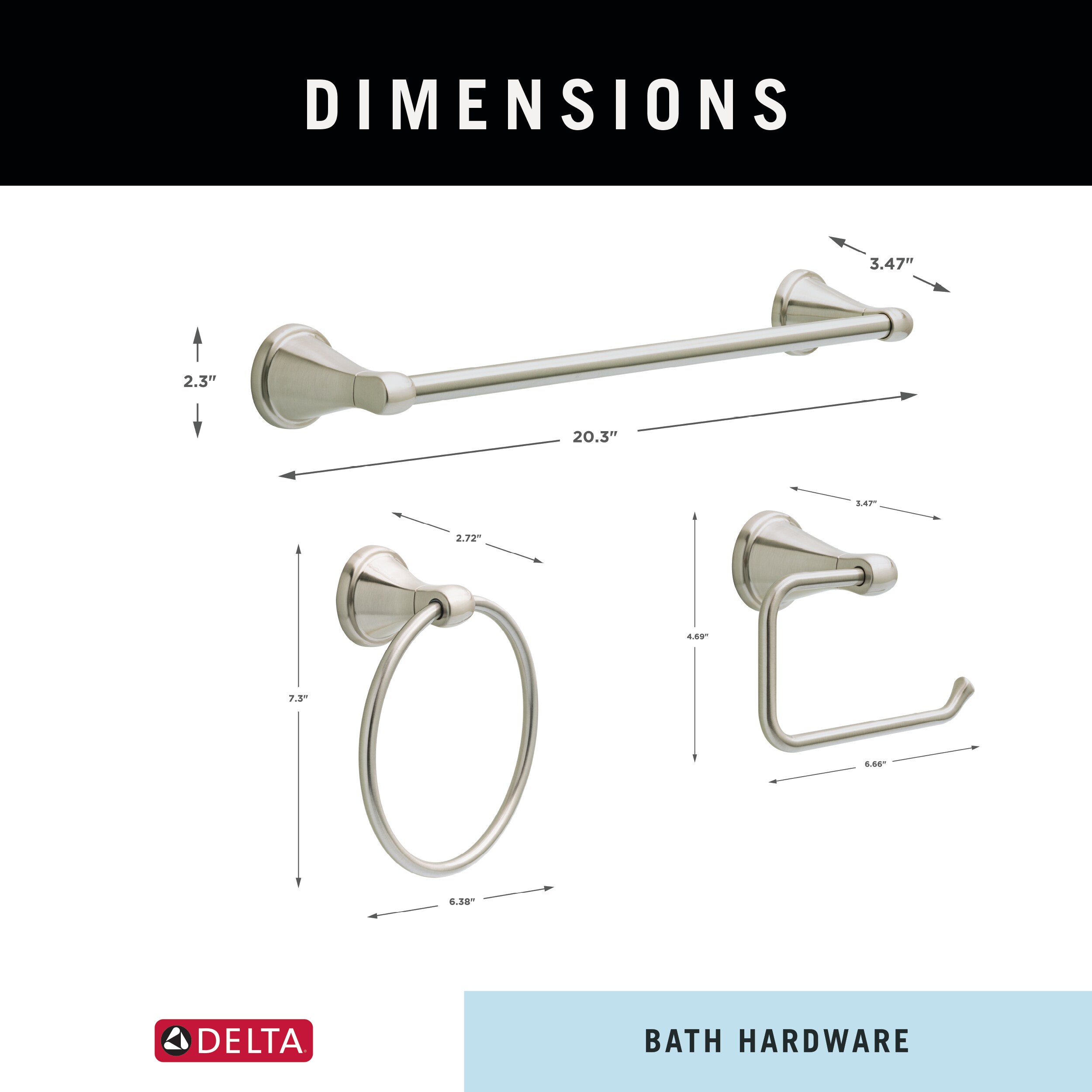 Delta 3-Piece Becker Spotshield Brushed Nickel Decorative Bathroom