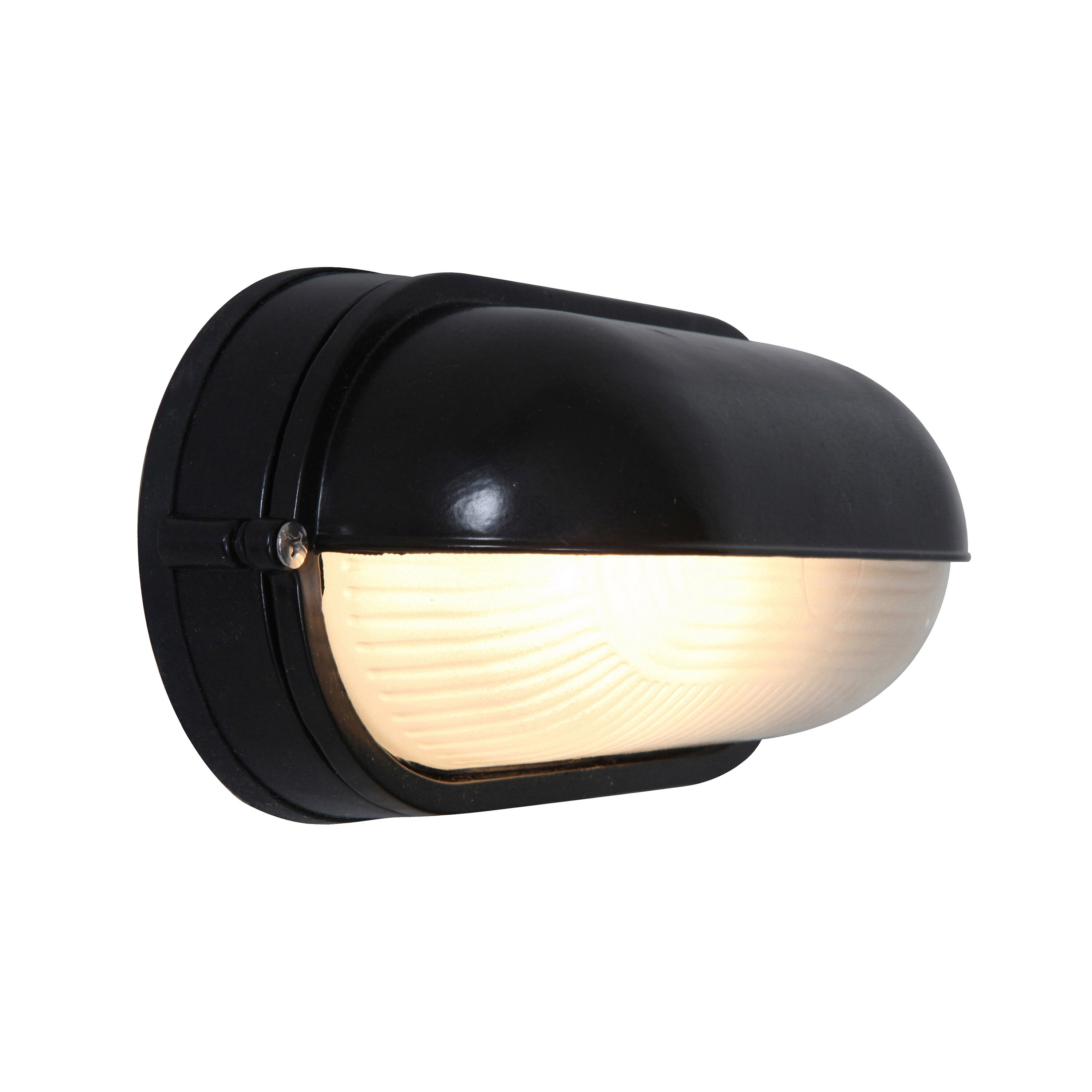 Nauticus Black Frosted Glass Outdoor Wall Light