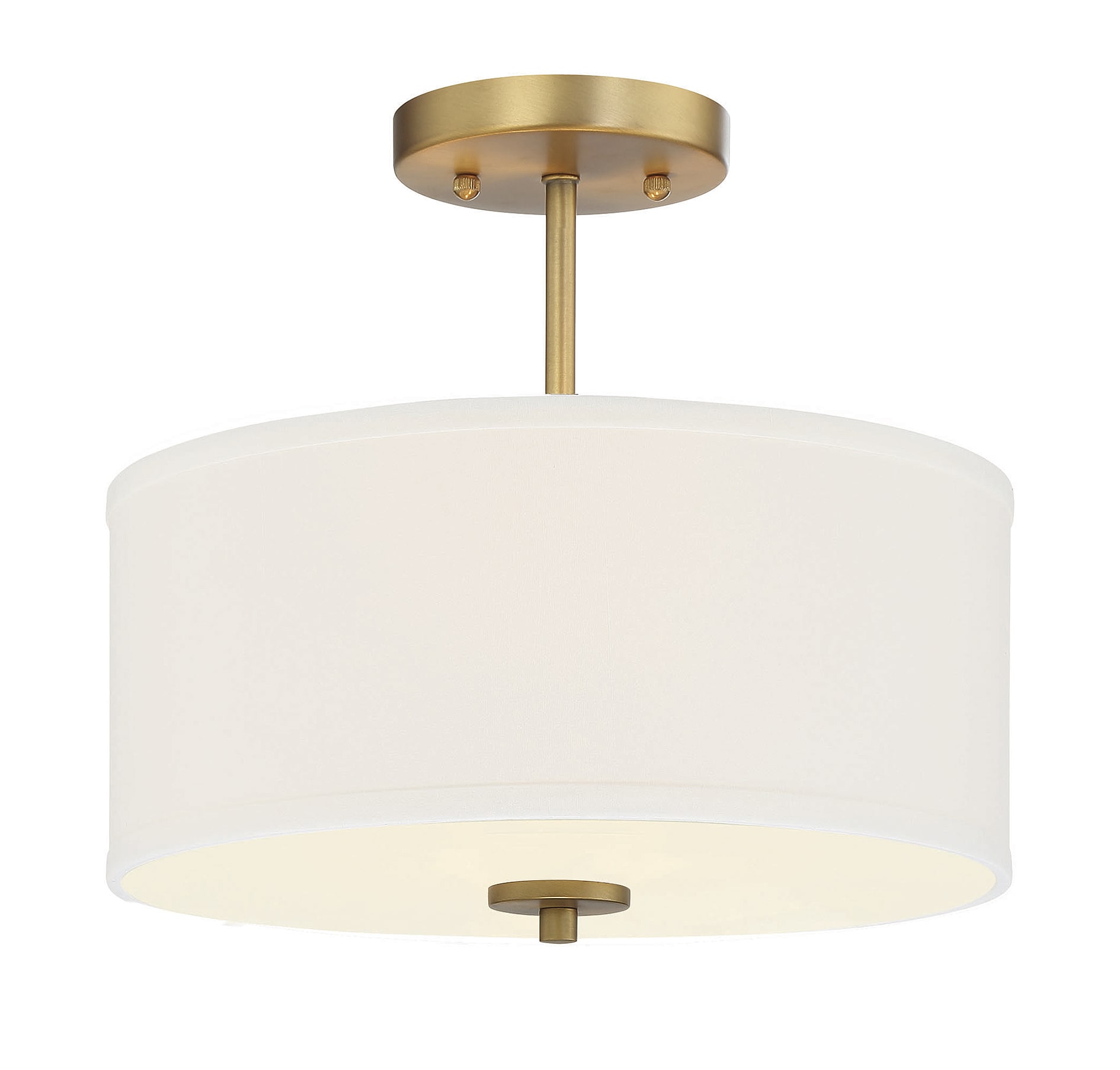 Meridian Lite Trends M60008NB Meridian 2 -Light 13-in Brushed Brass Semi Flush Mount Light