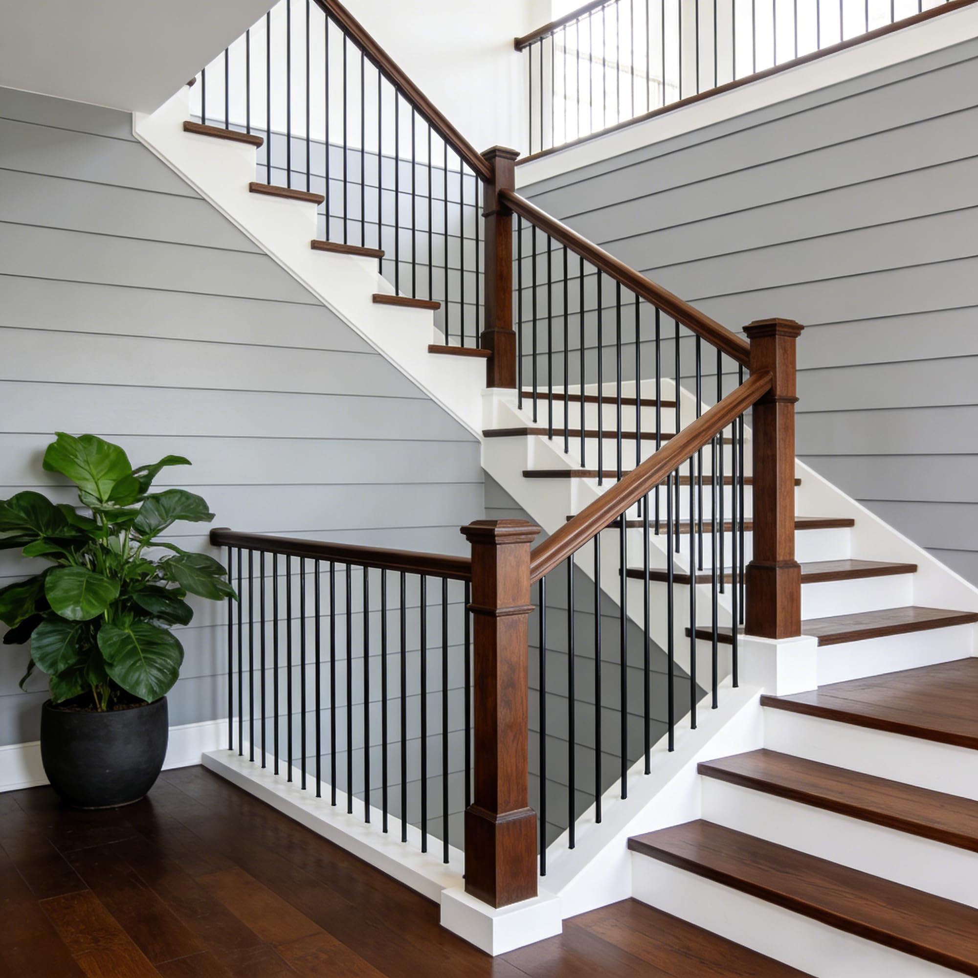 Afoxsos Iron Stair Balusters 5 8 Round Hollow Metal Spindles for Indoor ...