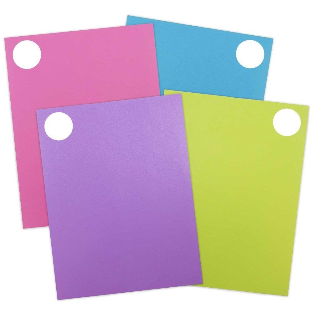 JAM Paper 147627FASSRT Mailing/Shipping/Address Labels 1.5-in x 2-in Assorted Fashion Sticky Notes