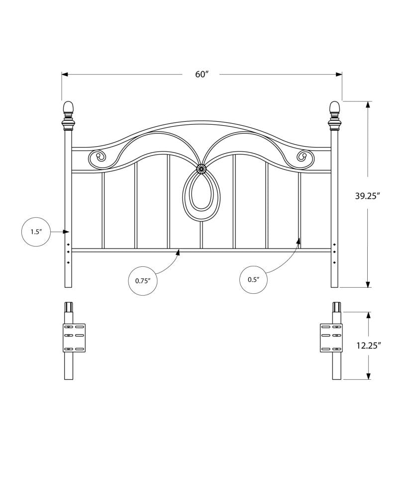 Monarch Specialties Black Queen Headboard At Lowes.com