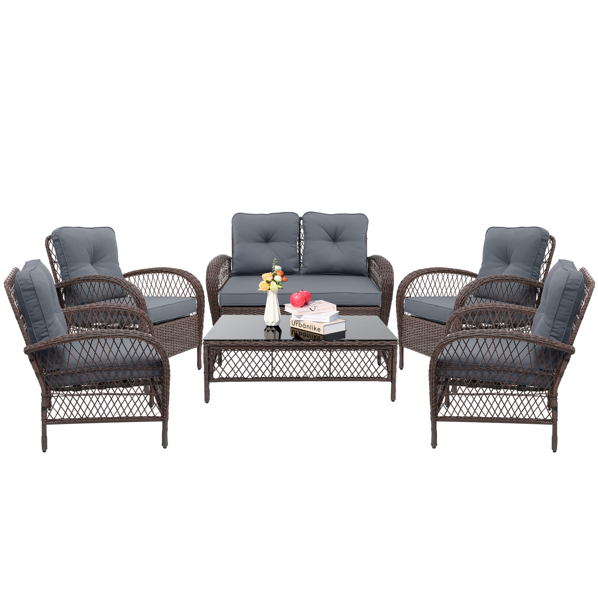 UPHA LHBR-2AB-DGRAY Patio-Conversation-Sets - View #2