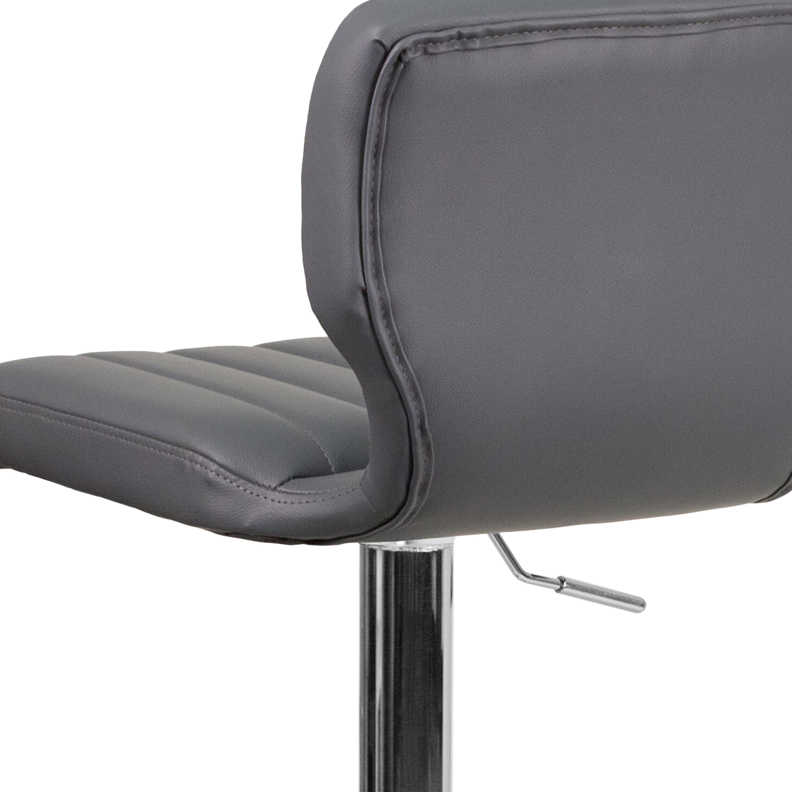 Elevate Gray Vinyl and Chrome Adjustable Swivel Barstool