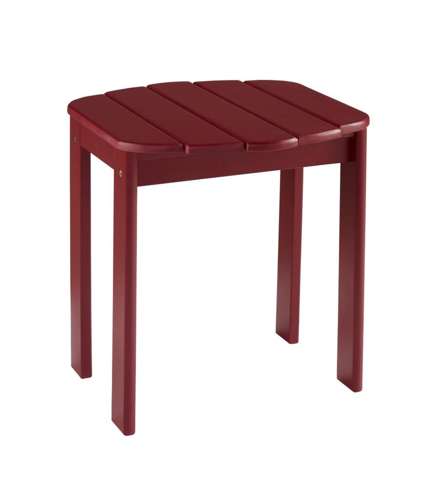 Linon 20155RED-01-KD-U 18.11-in W x 18.11-in H Red Wood Square Casual End Table Assembly Required