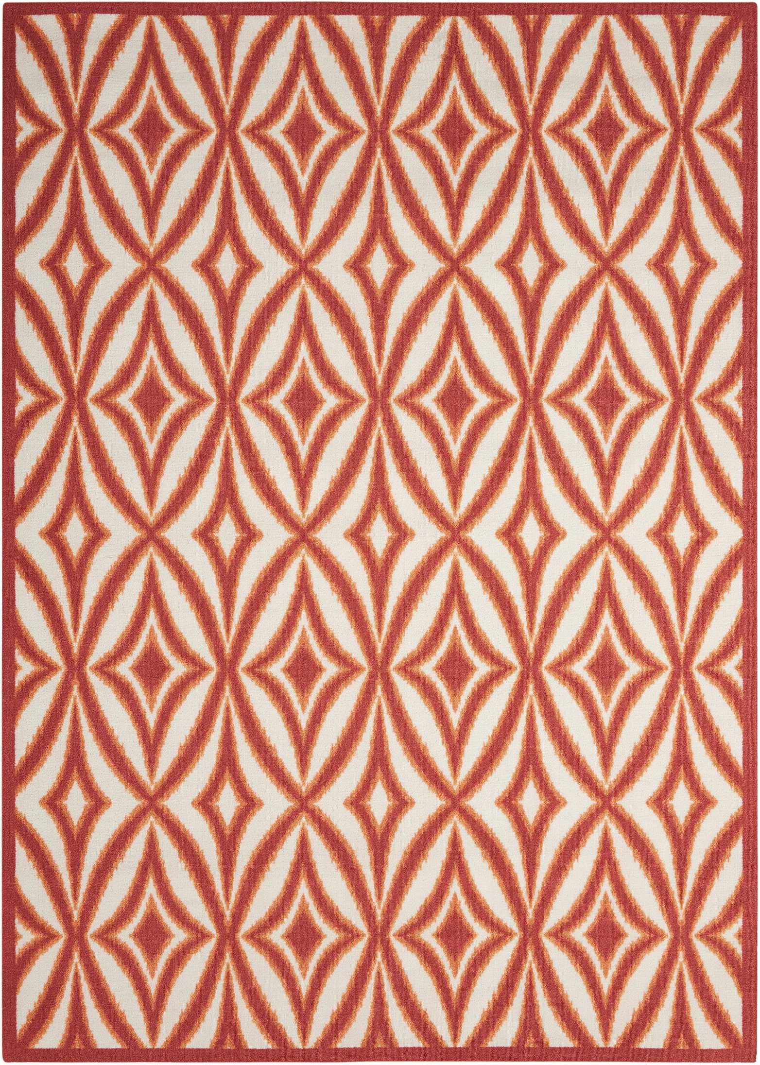 Campari Diamond 5' x 7' Tufted Silk Blend Indoor/Outdoor Rug