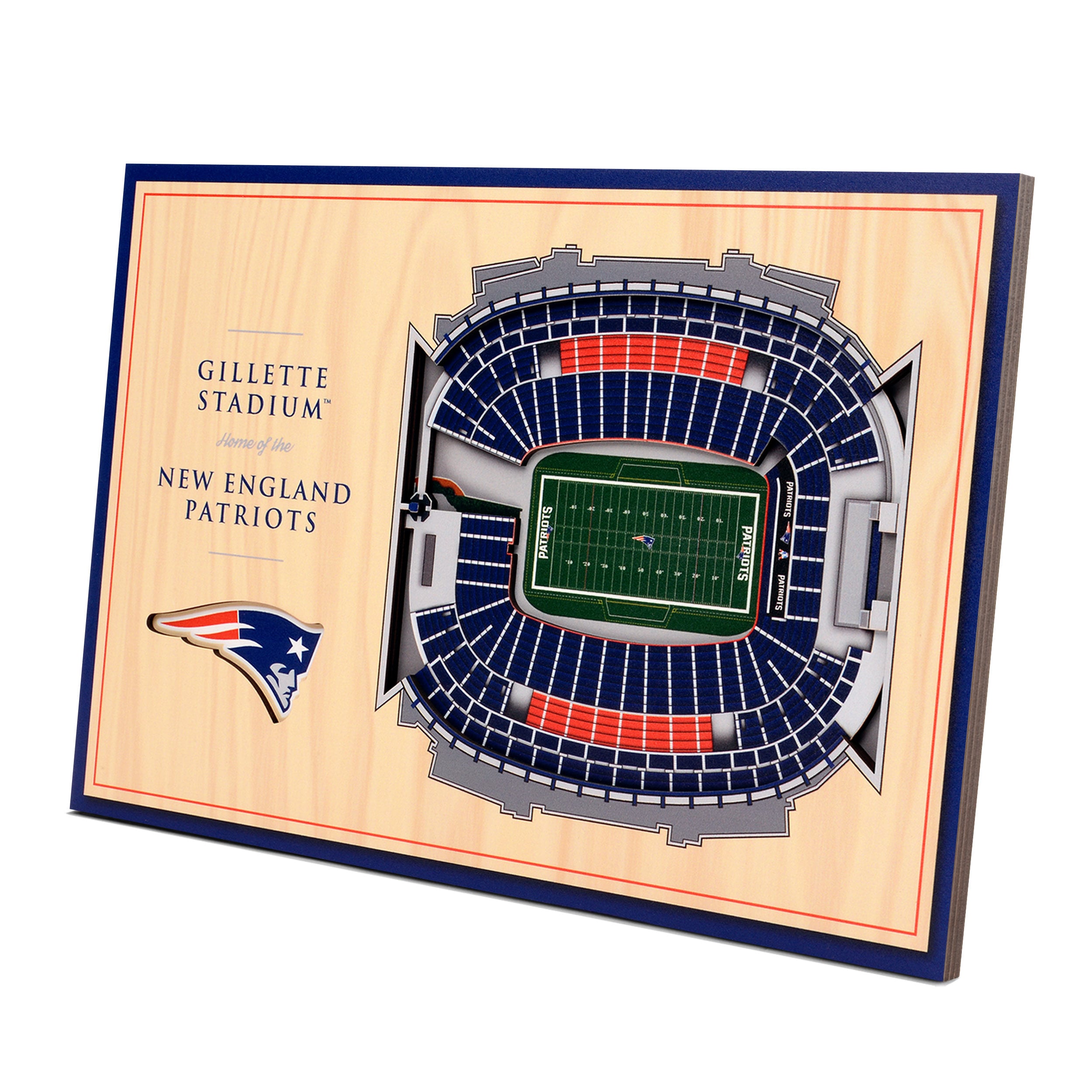 StadiumViews New England Patriots Ne Patriots 3D Stadium Display Youthefan  8-in H x 12-in W Sports 3D Art in the Wall Art department at
