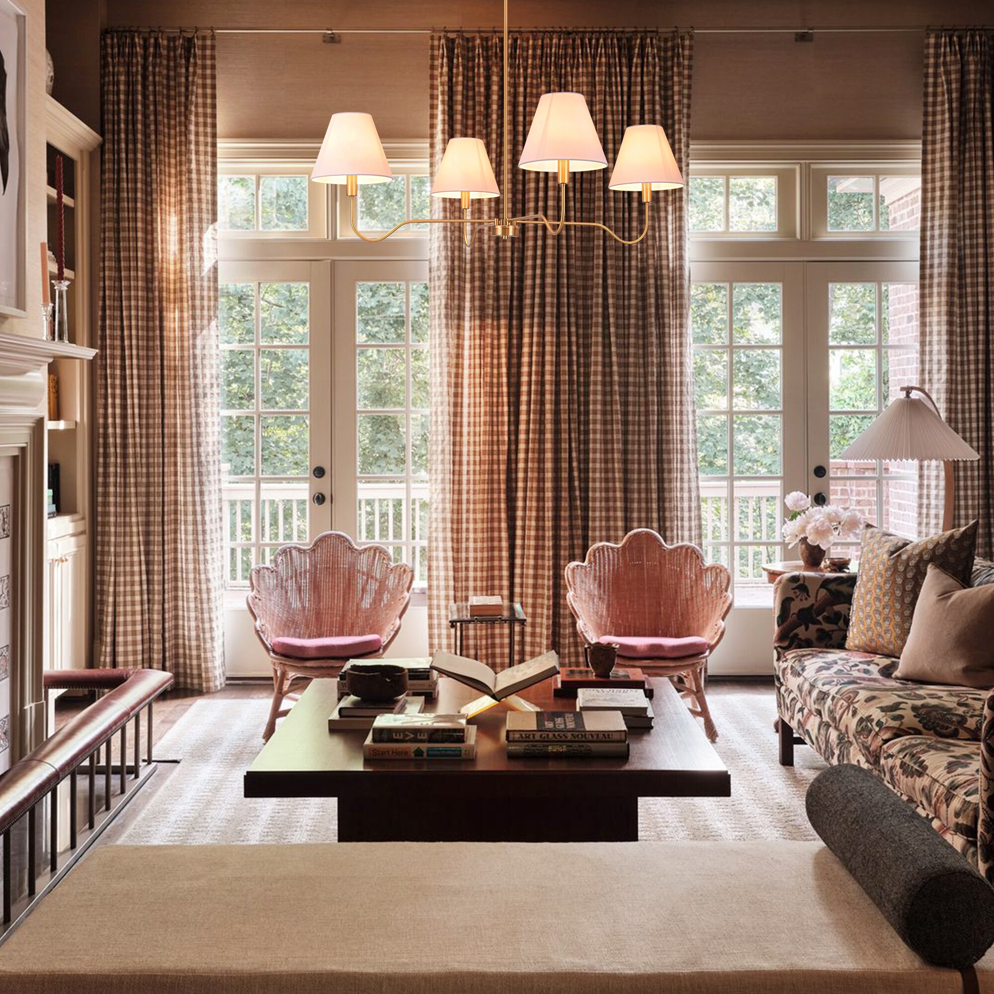 Y'INSP Genlut 4 -Light Brass Metal Chandelier in the Chandeliers ...