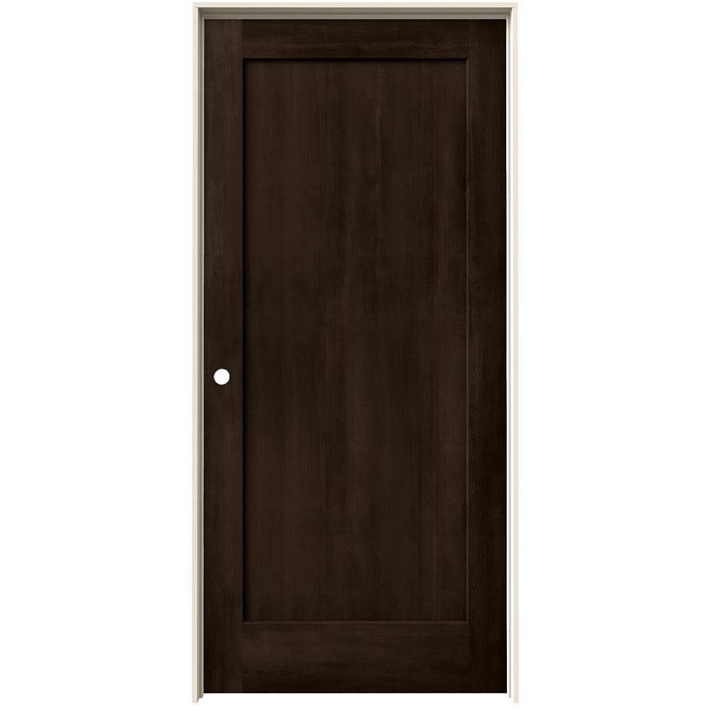 JELD-WEN Madison 36-in x 80-in Espresso 1-panel Square Solid Core Stained Molded Composite Right Hand Single Prehung Interior Door in Brown -  LOWOLJW222201094