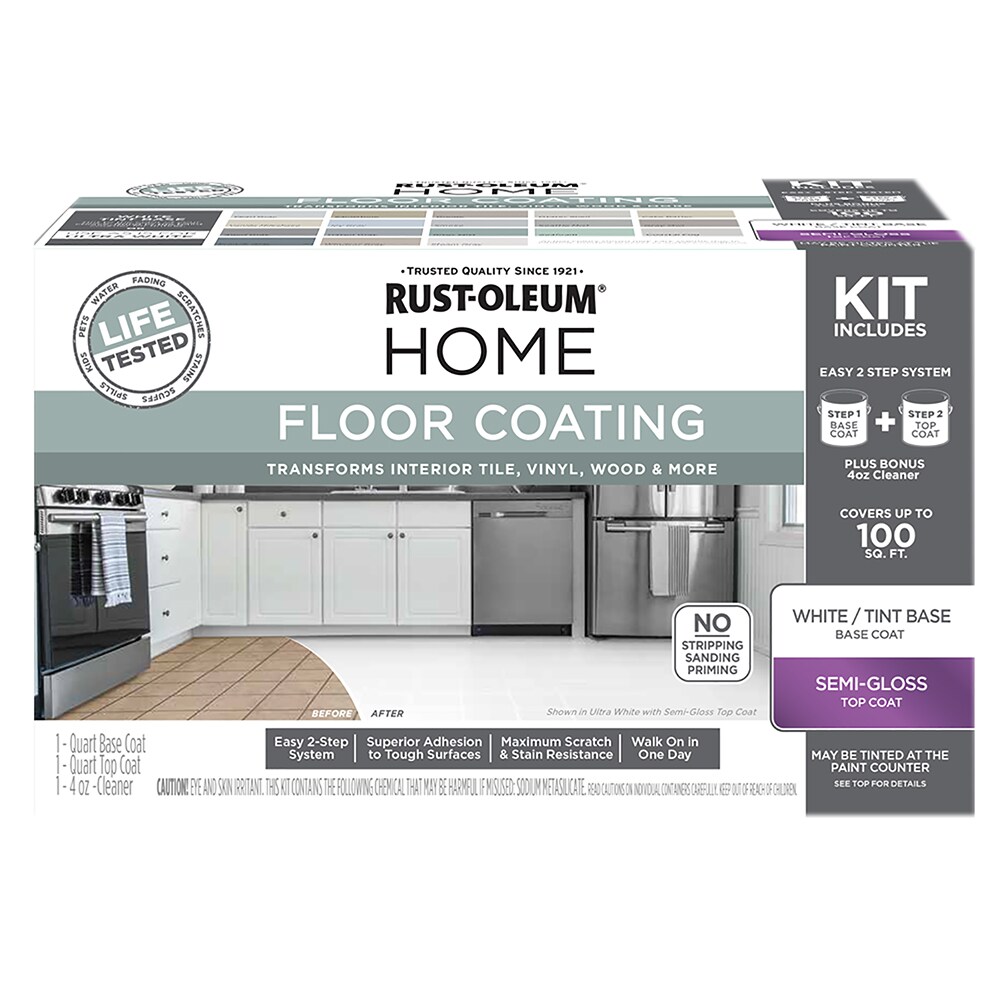 Rust oleum home floor coating steam gray semi gloss interior floor