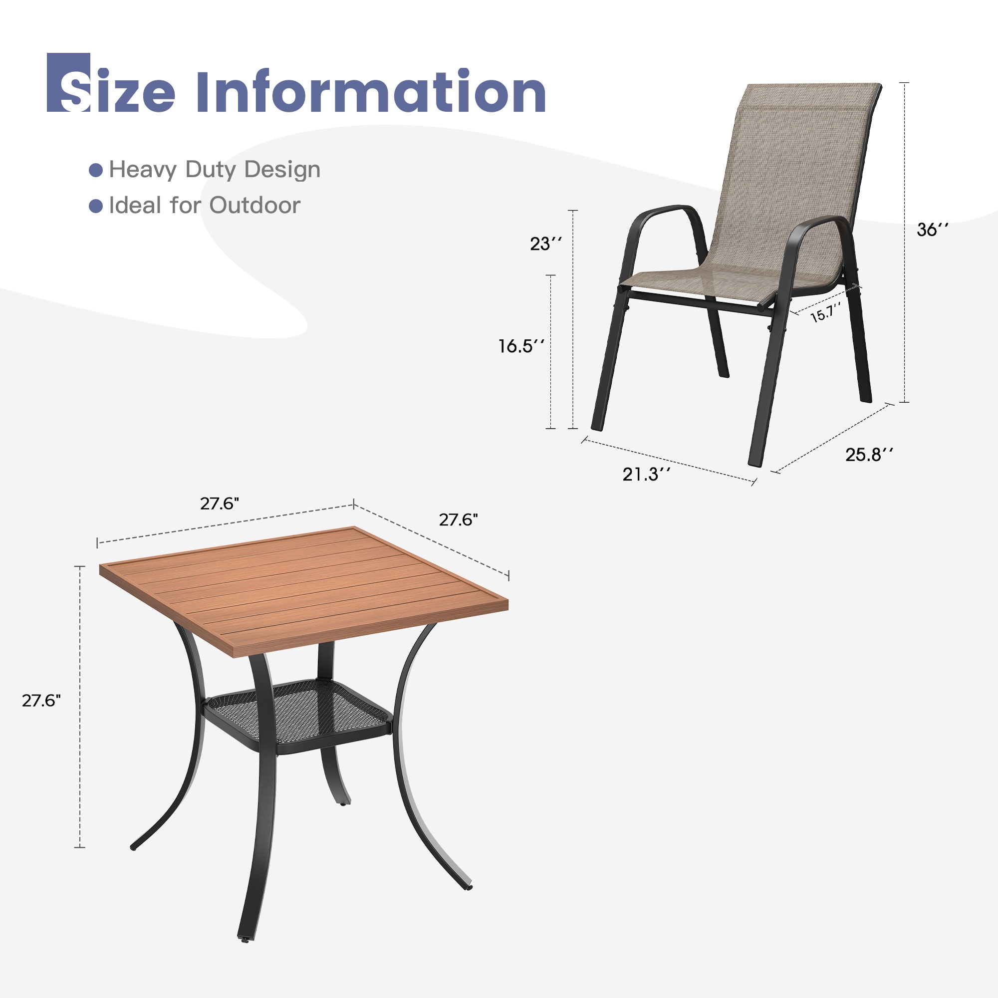 VICLLAX HBT04WL-DC213BR-3V Patio-Dining-Sets - View #3